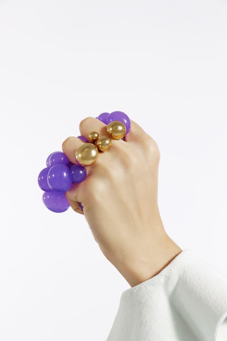 Ring With 3 Ball In Gold
