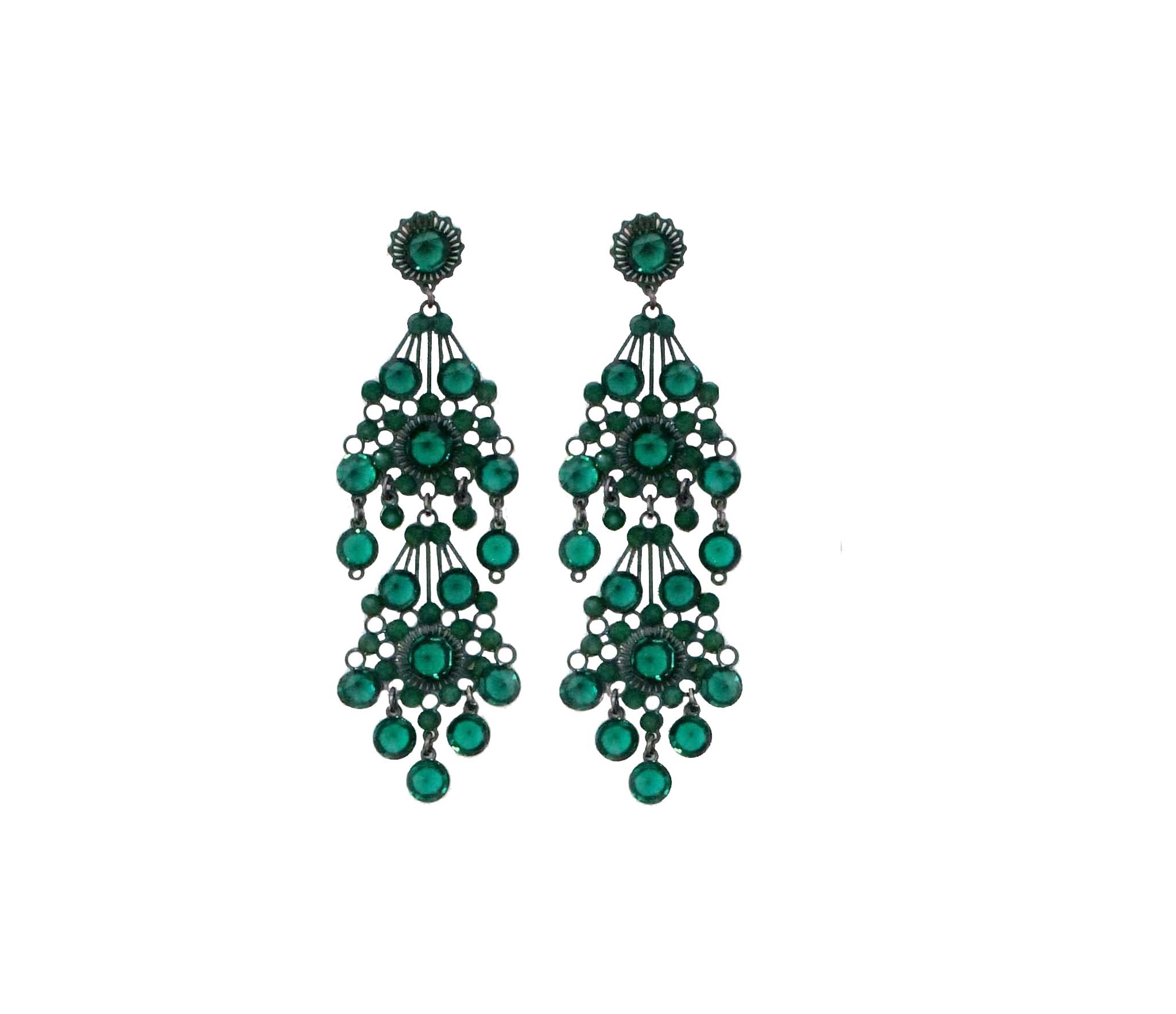 Earrings No 563 - Green