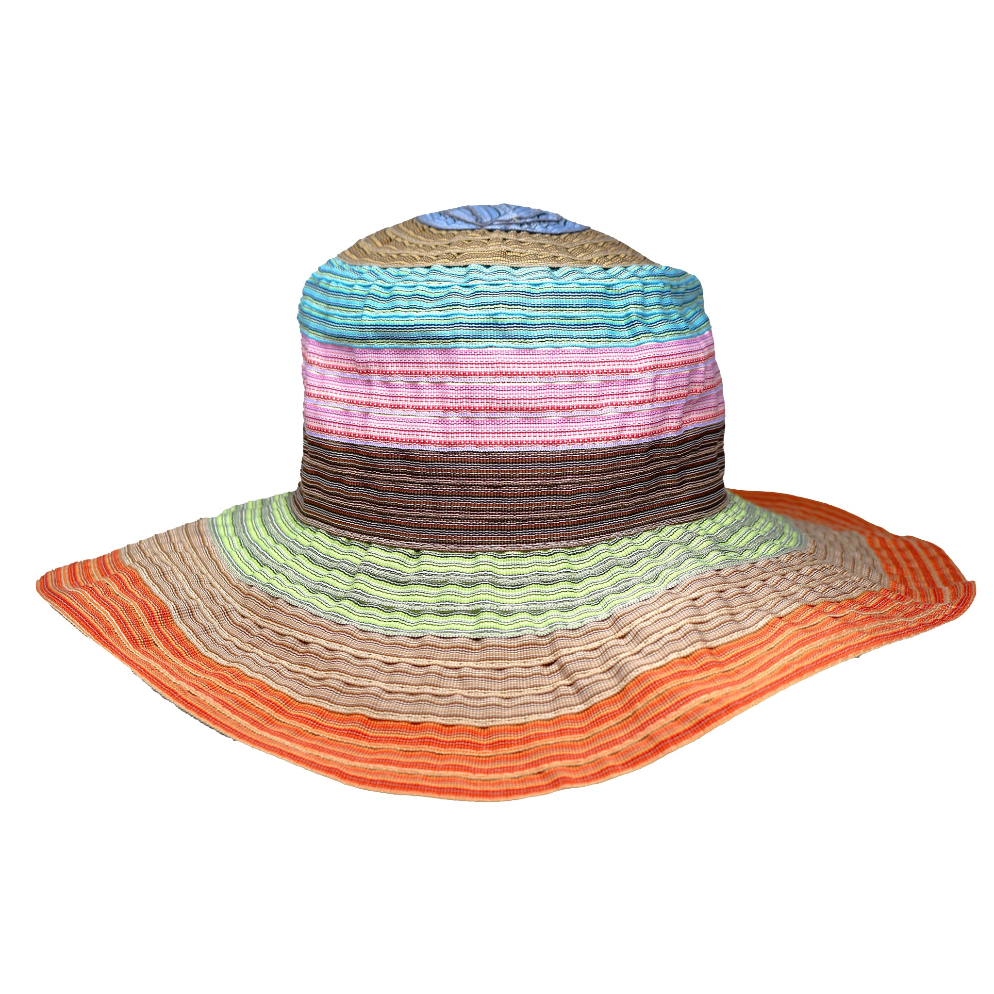 Striped Woven Bucket Hat – Natural/Stripes