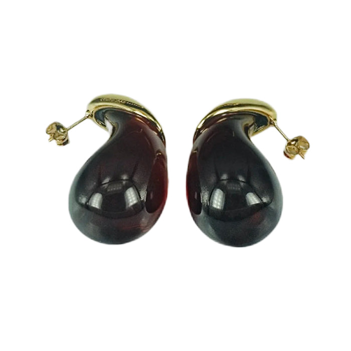 Large Teardrop Earrings Wine