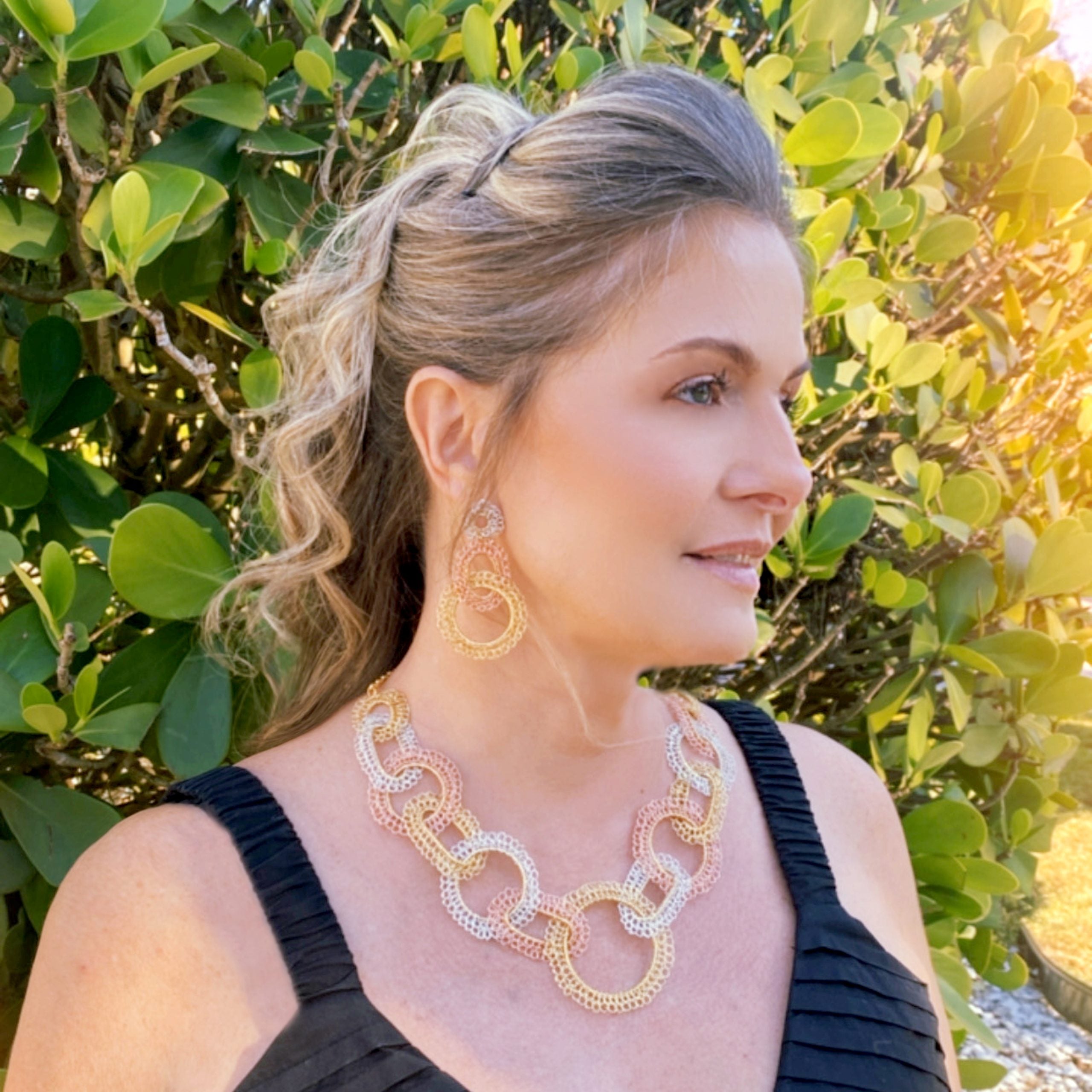Trio Gold Artemis Handmade Crochet Earrings