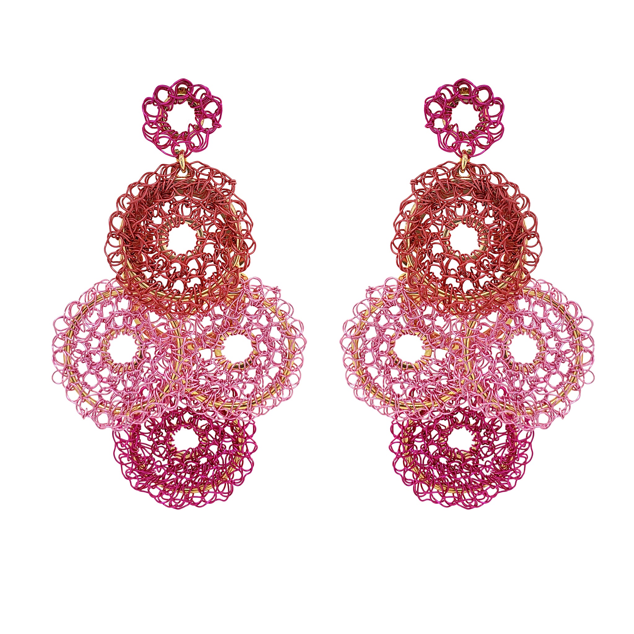 Pink Mix Juliette Handmade Crocheted Earrings