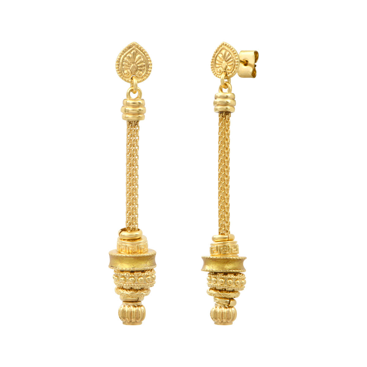 Alicudi pierced metal stud earrings