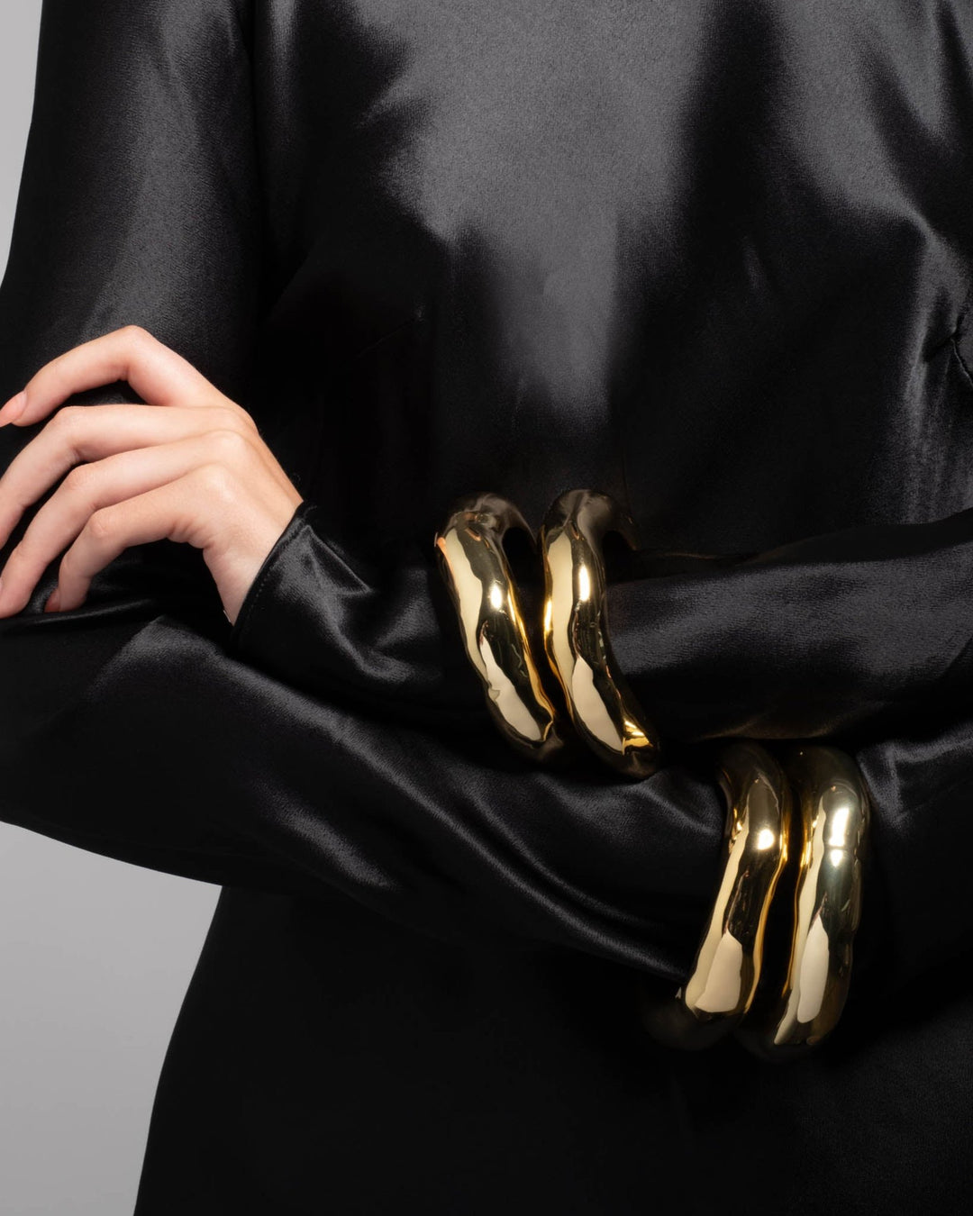 Large Molten Bangle Bracelet- Gold