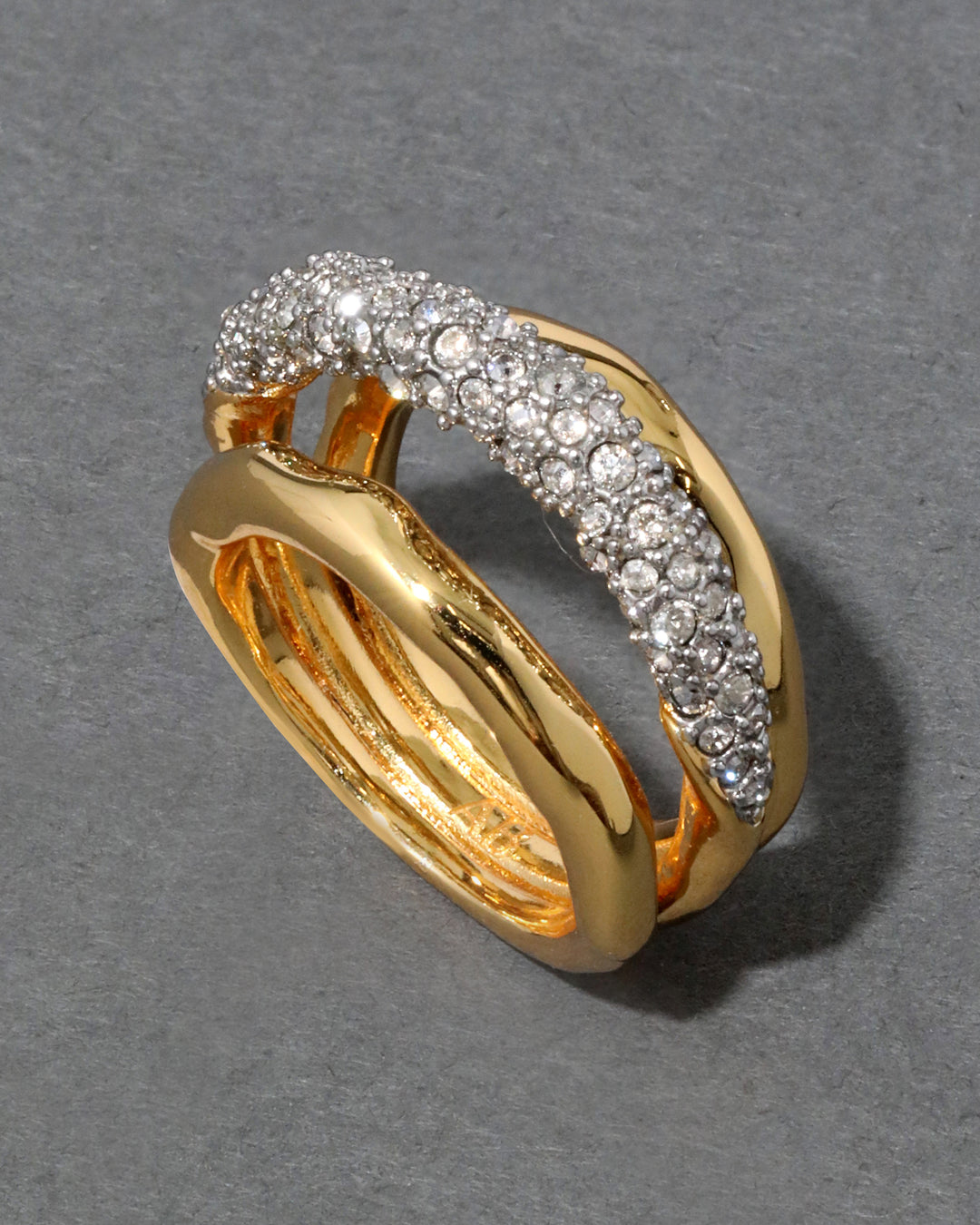 Solanales Crystal Orbiting Ring- Gold