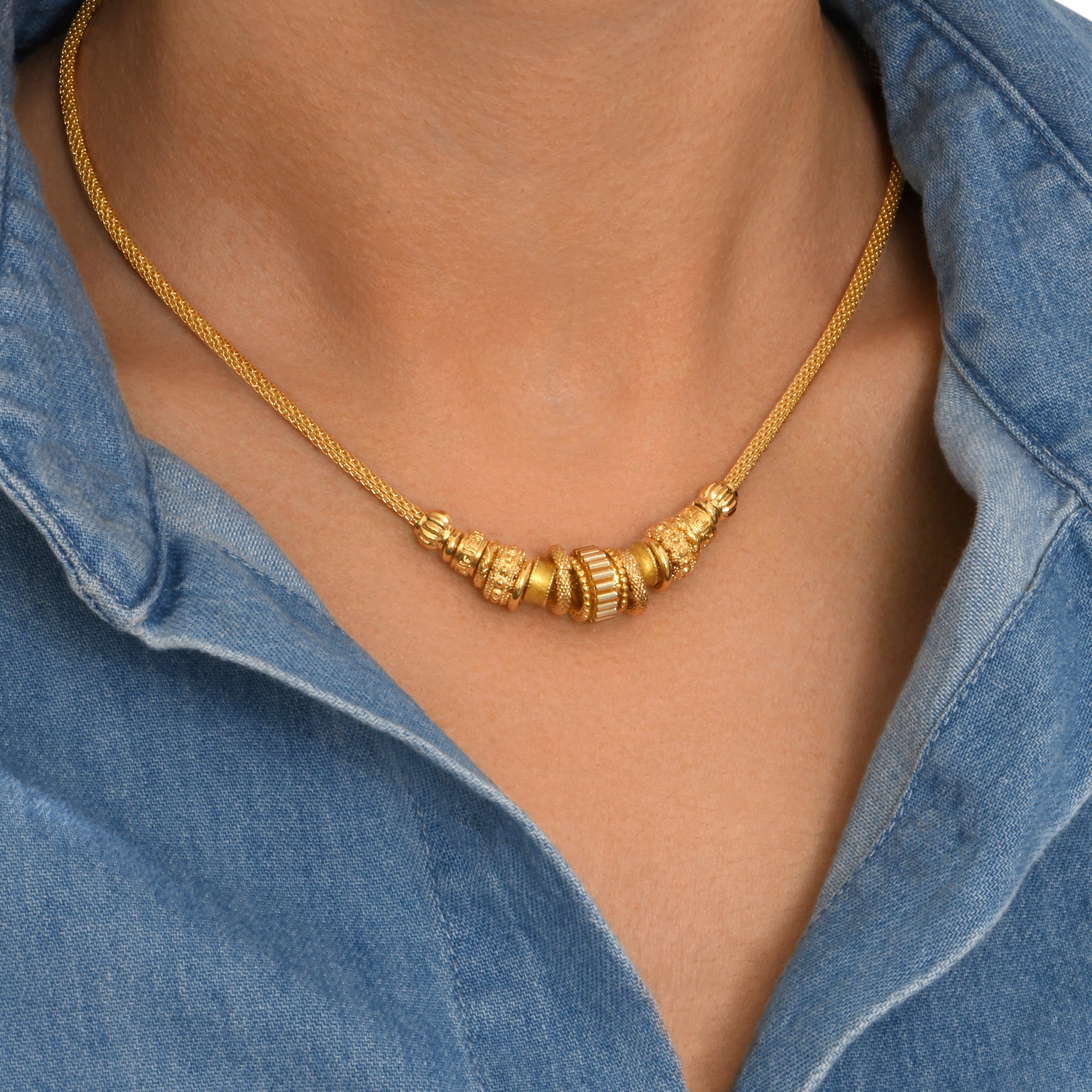 Alicudi Fine Gold-Plated Metal, Glass Beads, Japanese Seed Bead And Enamel Necklace