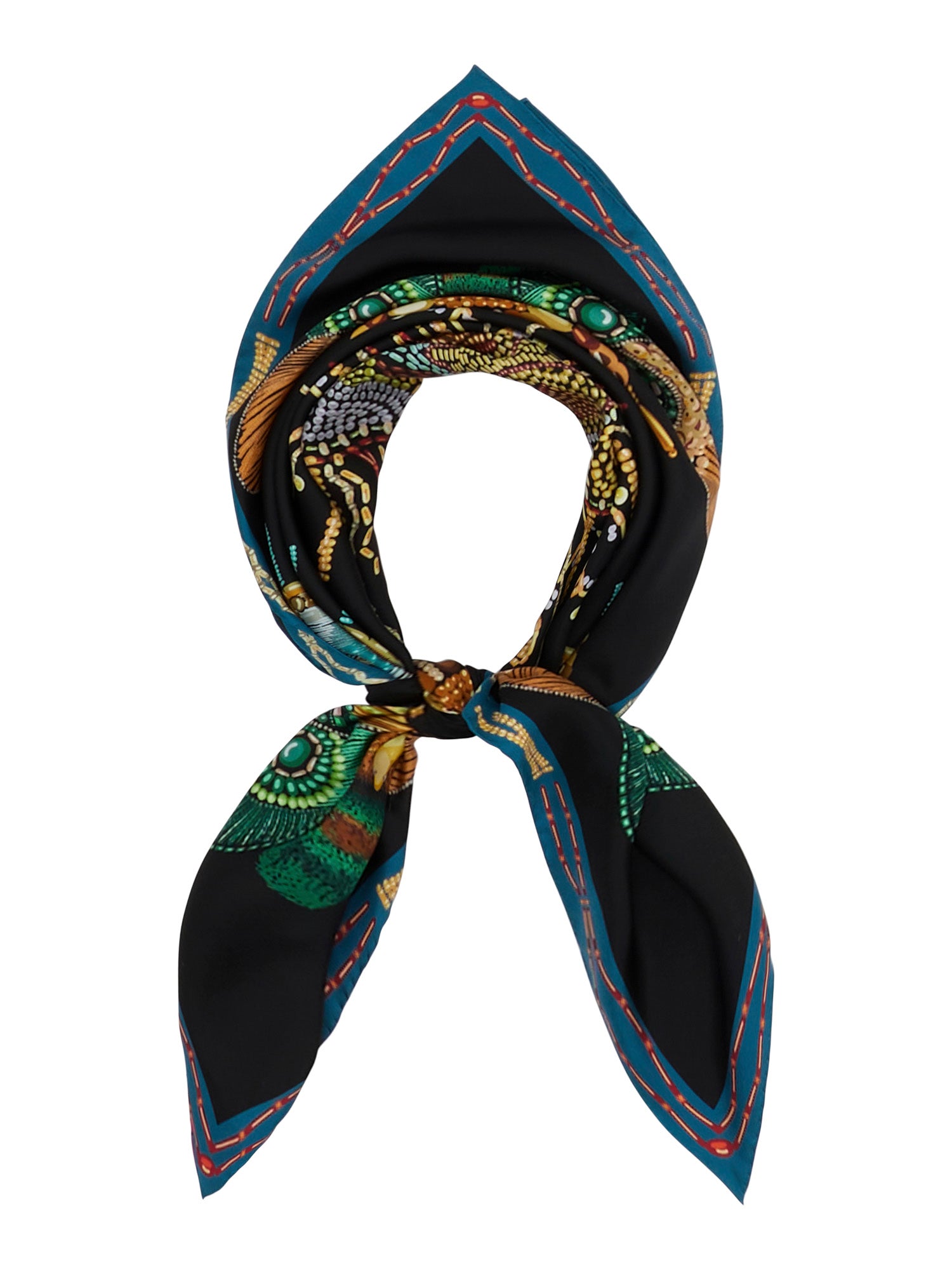 Silk Scarf Embroidered Sun