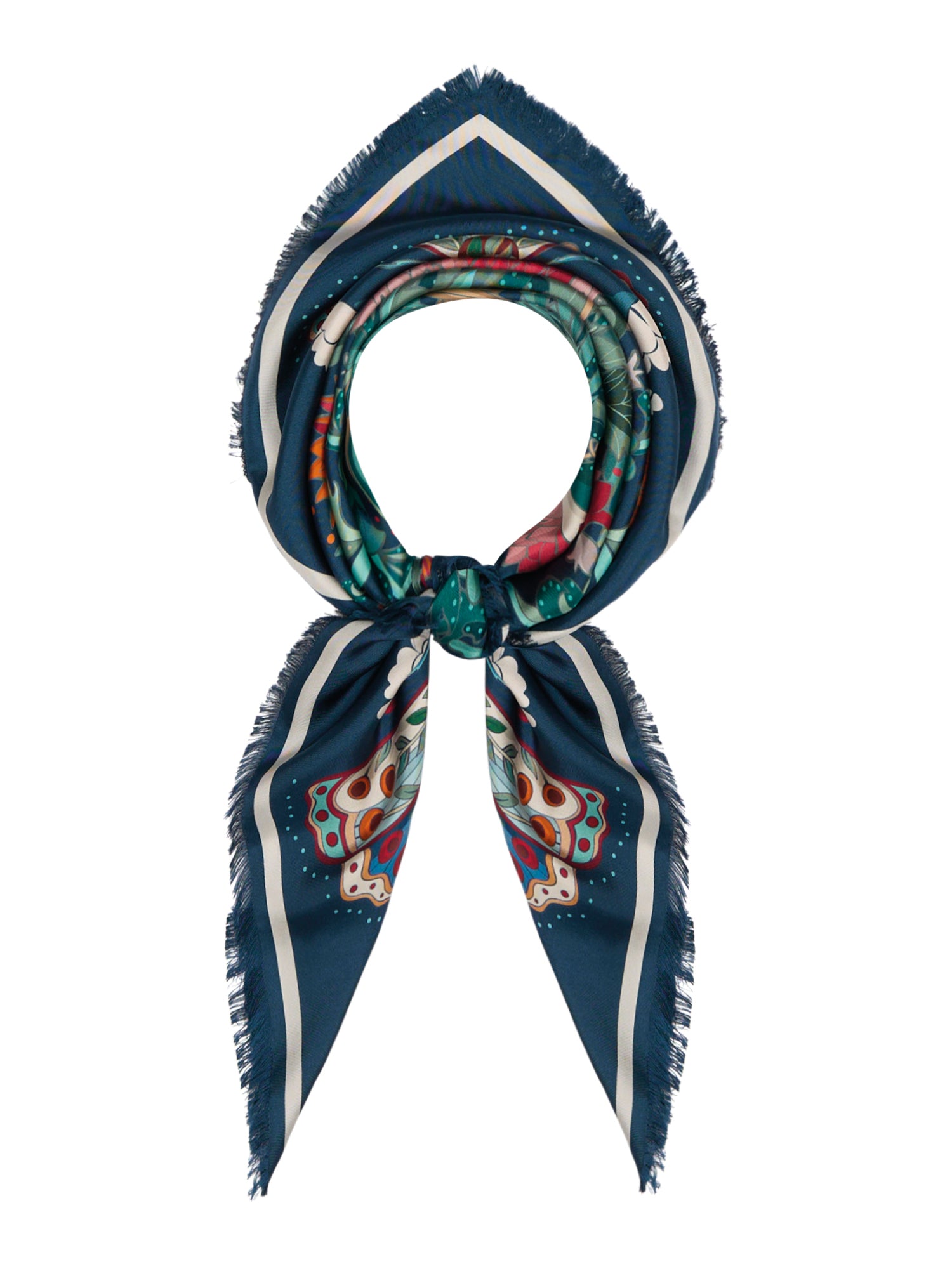 Silk 90x90 Square Scarf Moth Print