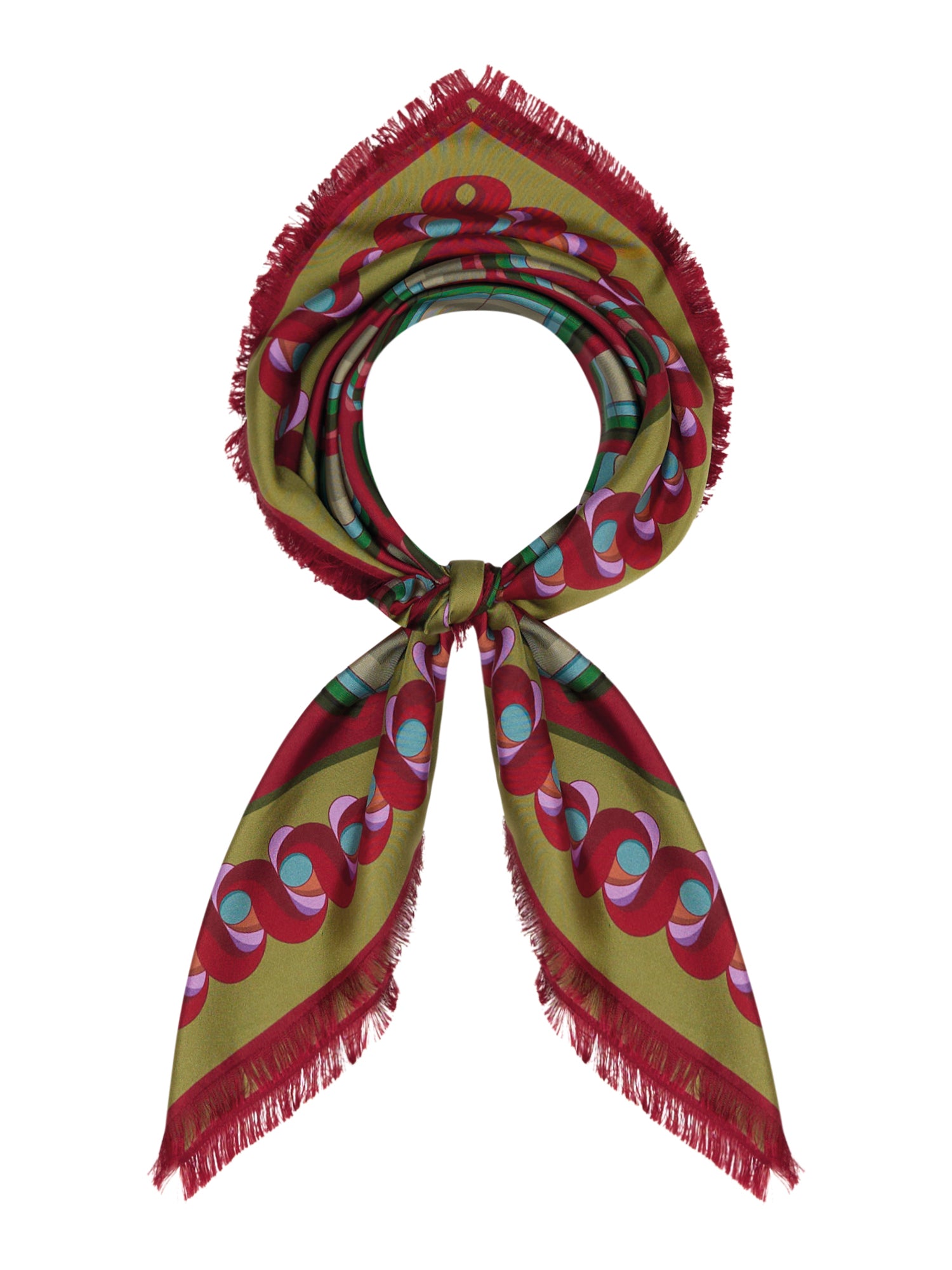 Silk 90x90 Square Scarf Seventies Print