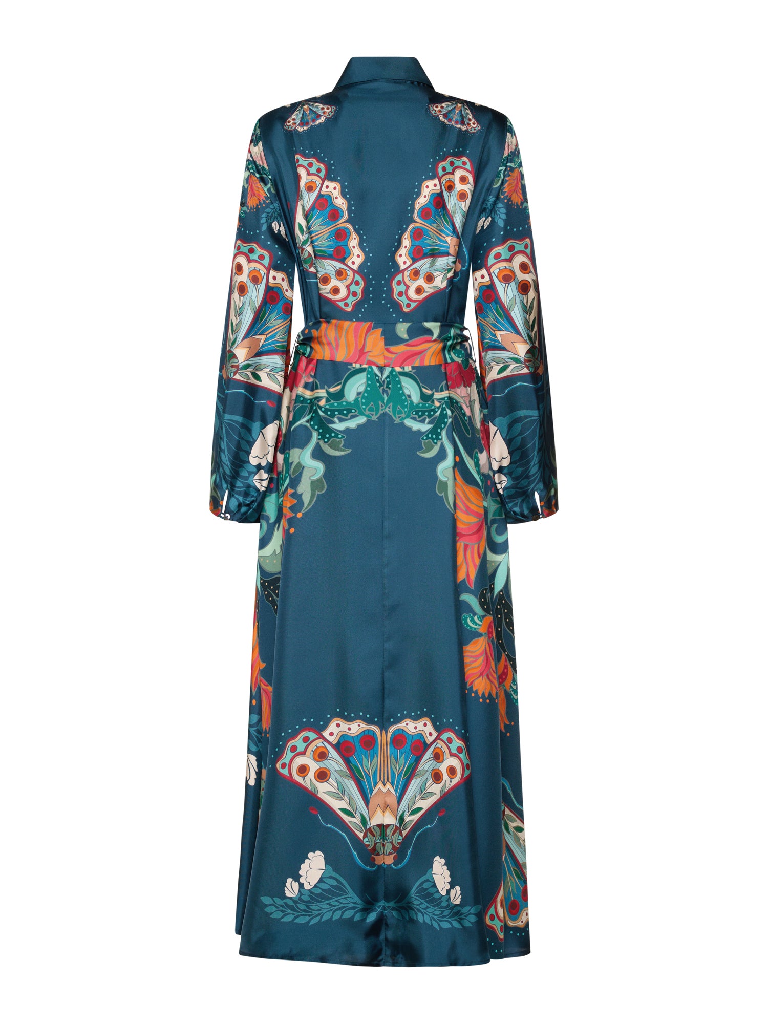 Silk Dress Moth Print