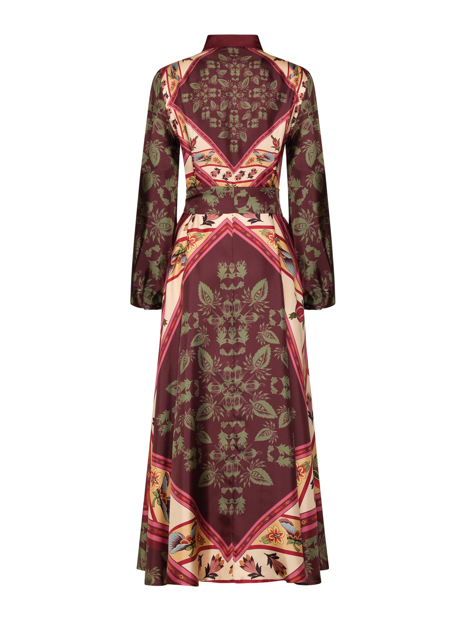 Silk Dress Stripes And Flowers Print