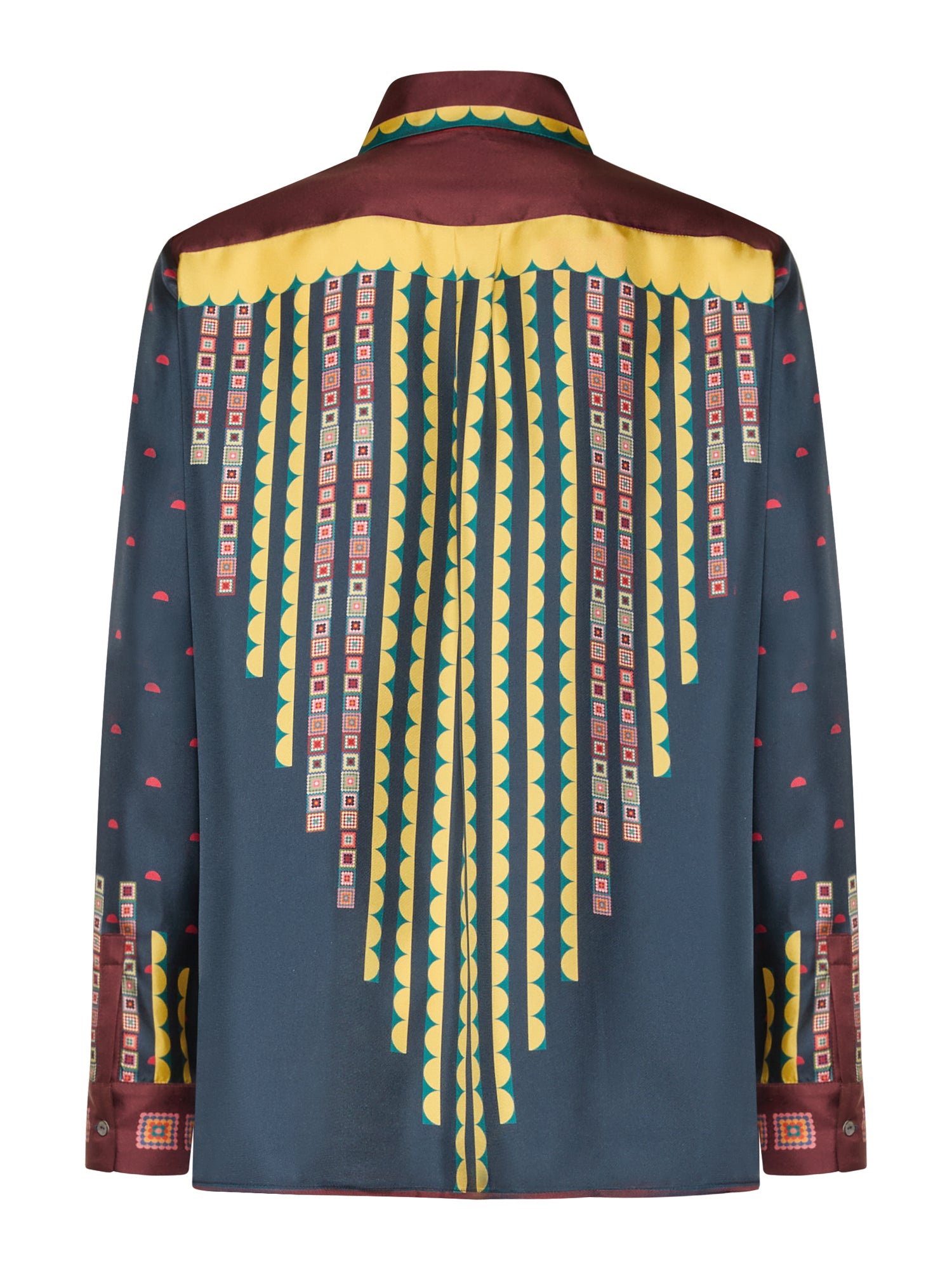 Silk Shirt Stripes & Flowers Print