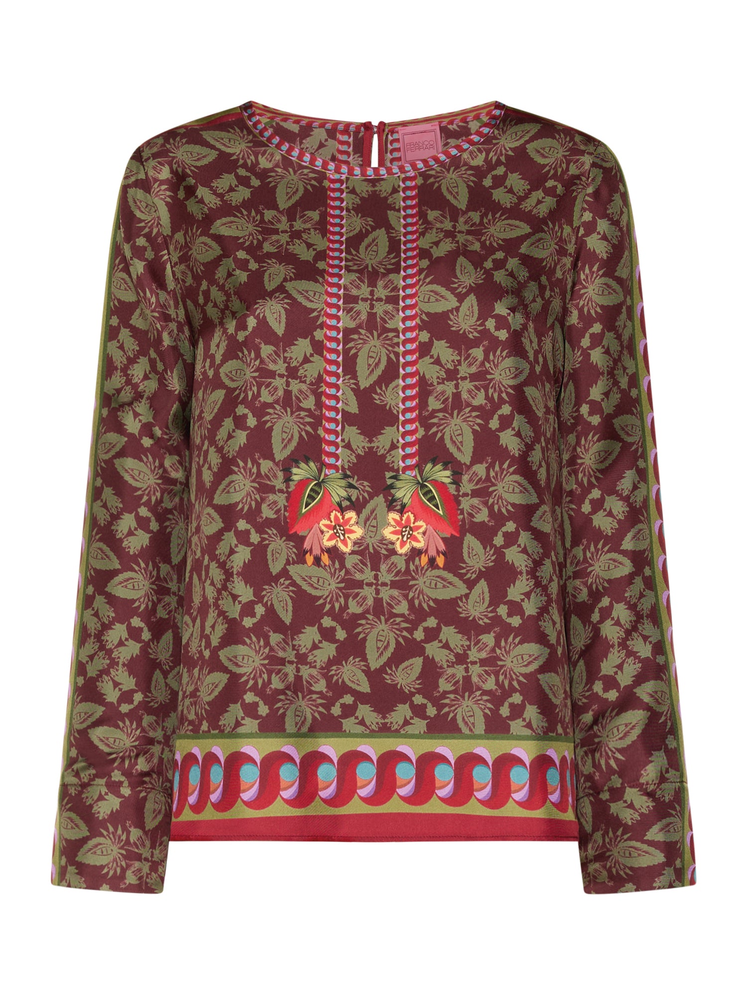 Silk Shirt Stripes And Flowers Print