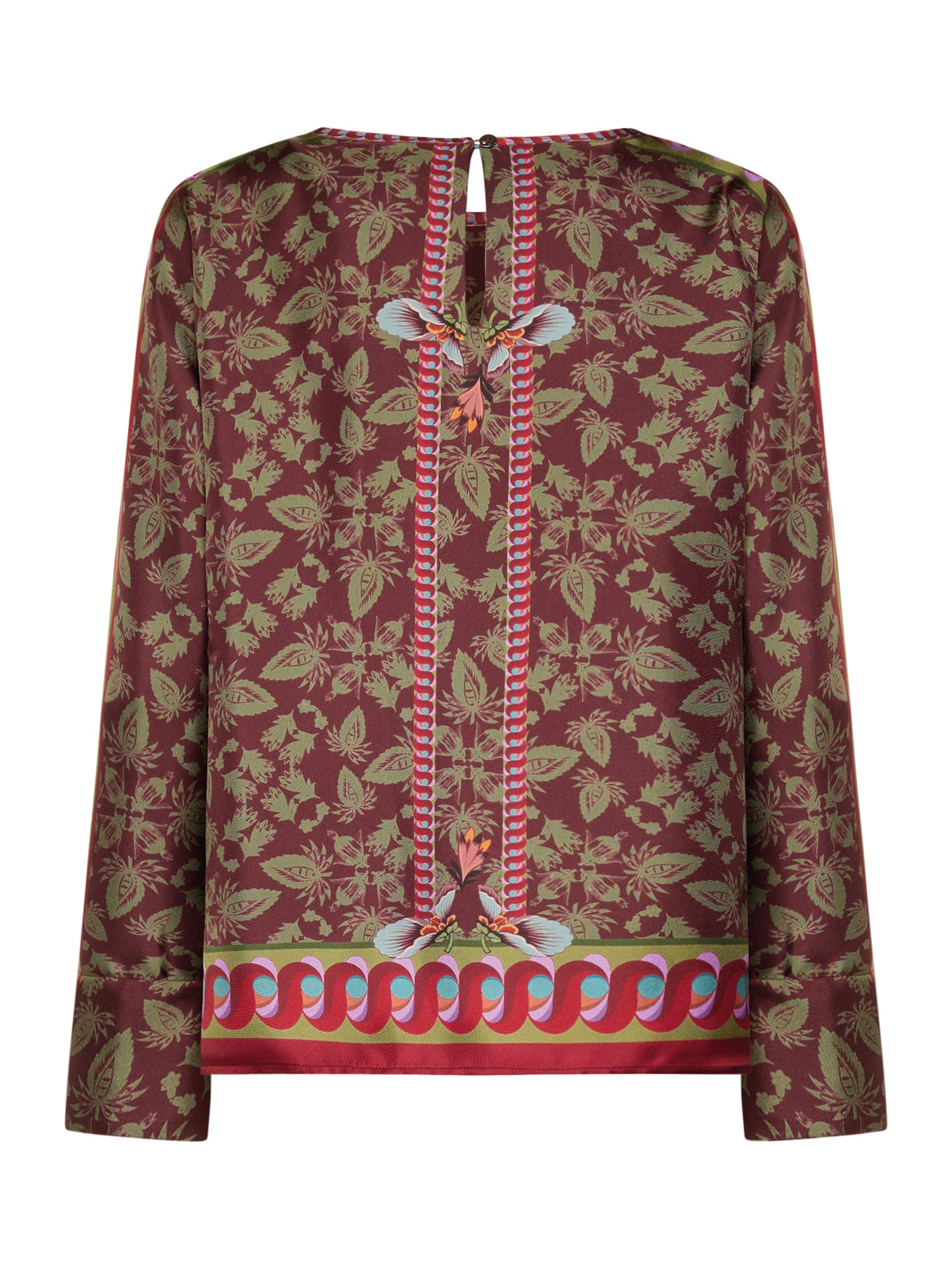 Silk Shirt Stripes And Flowers Print