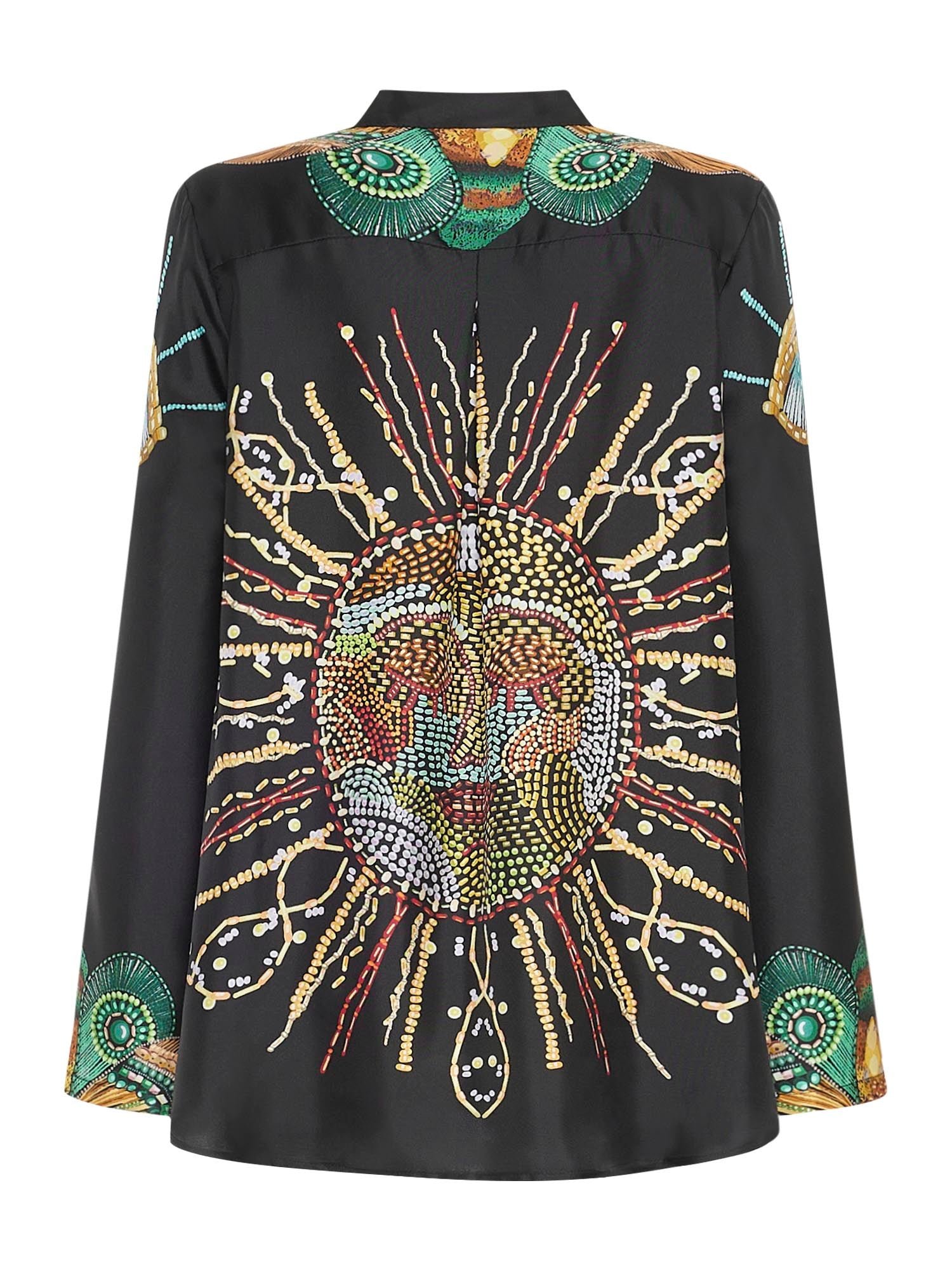 Silk Shirt Embroidered Sun