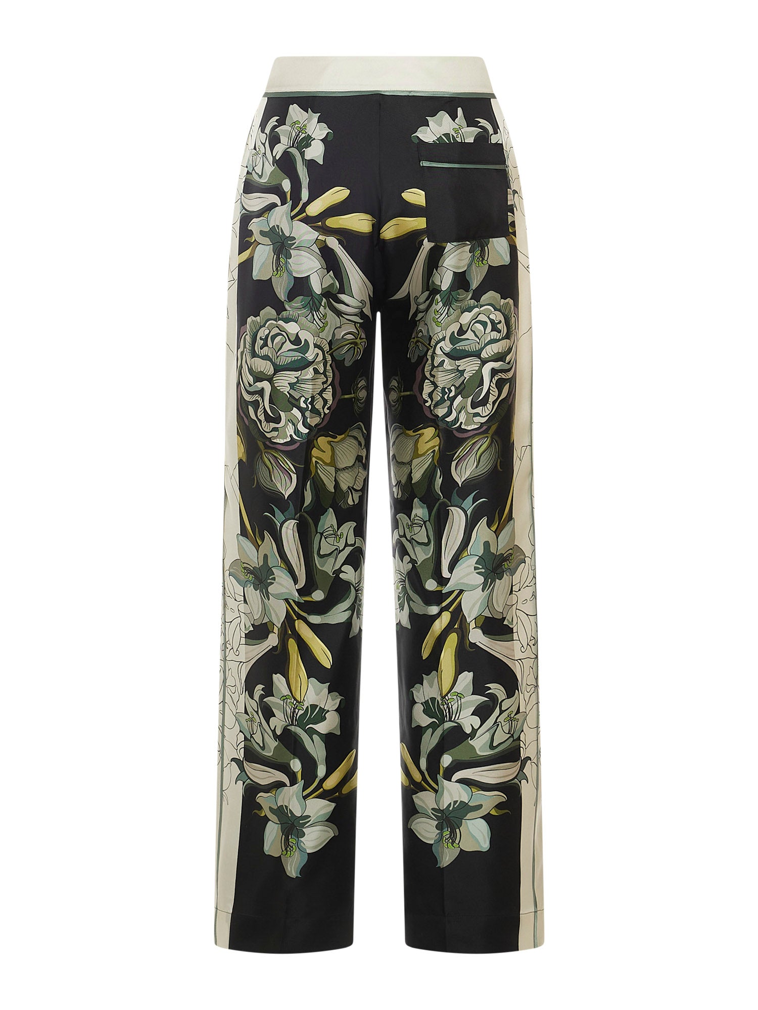 Silk Trousers Roses And Daffodils