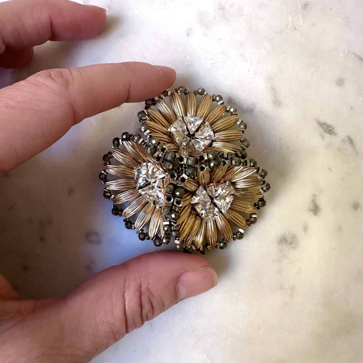 Azalea Gold Brooch