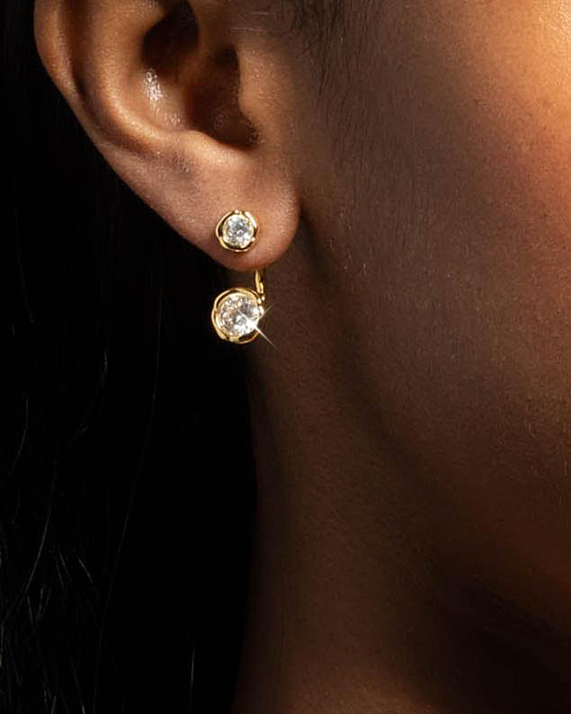 Asterales Gold Molten Front Back Earring