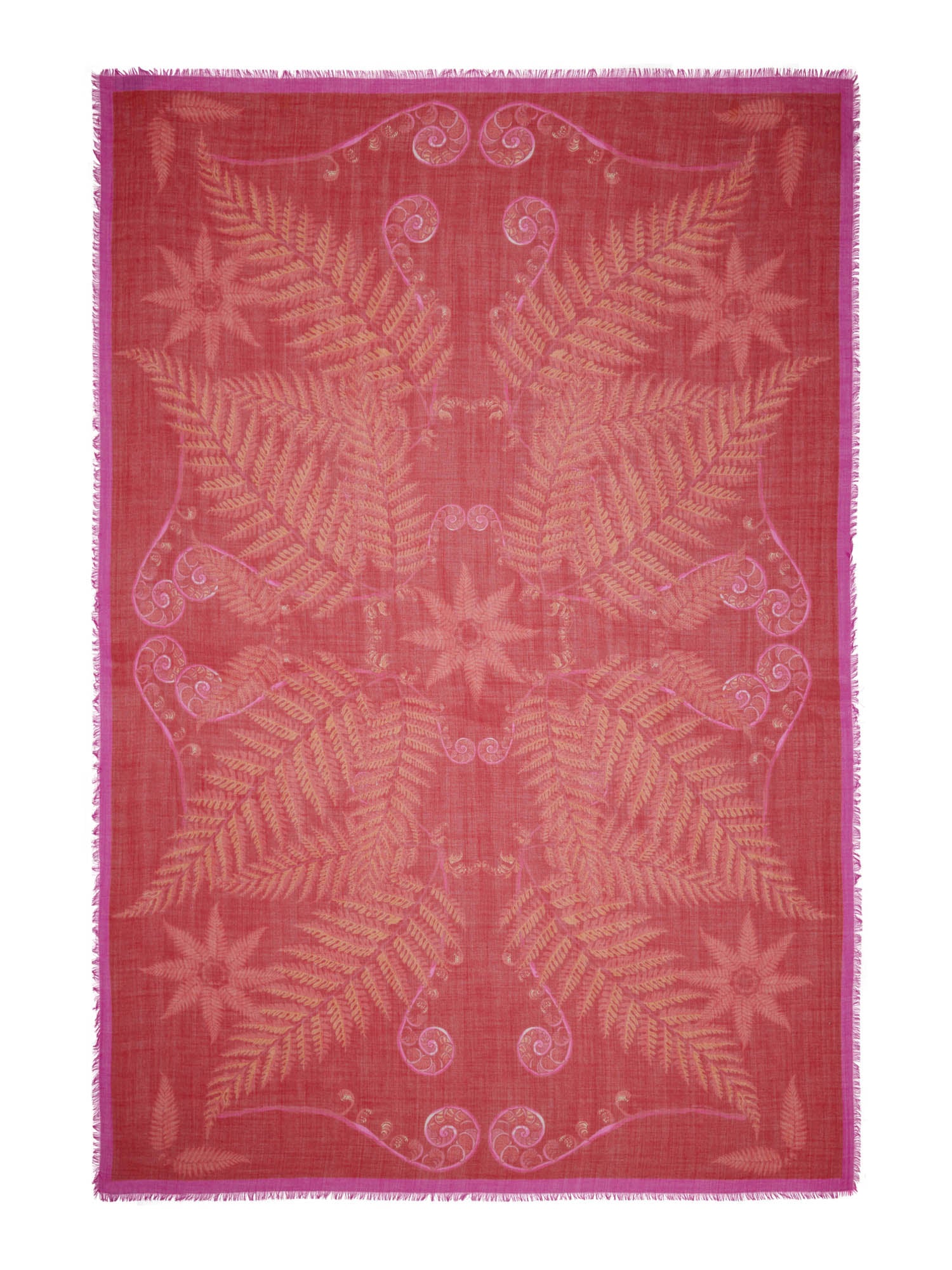 Wool-Silk Scarf Leafy Harmony