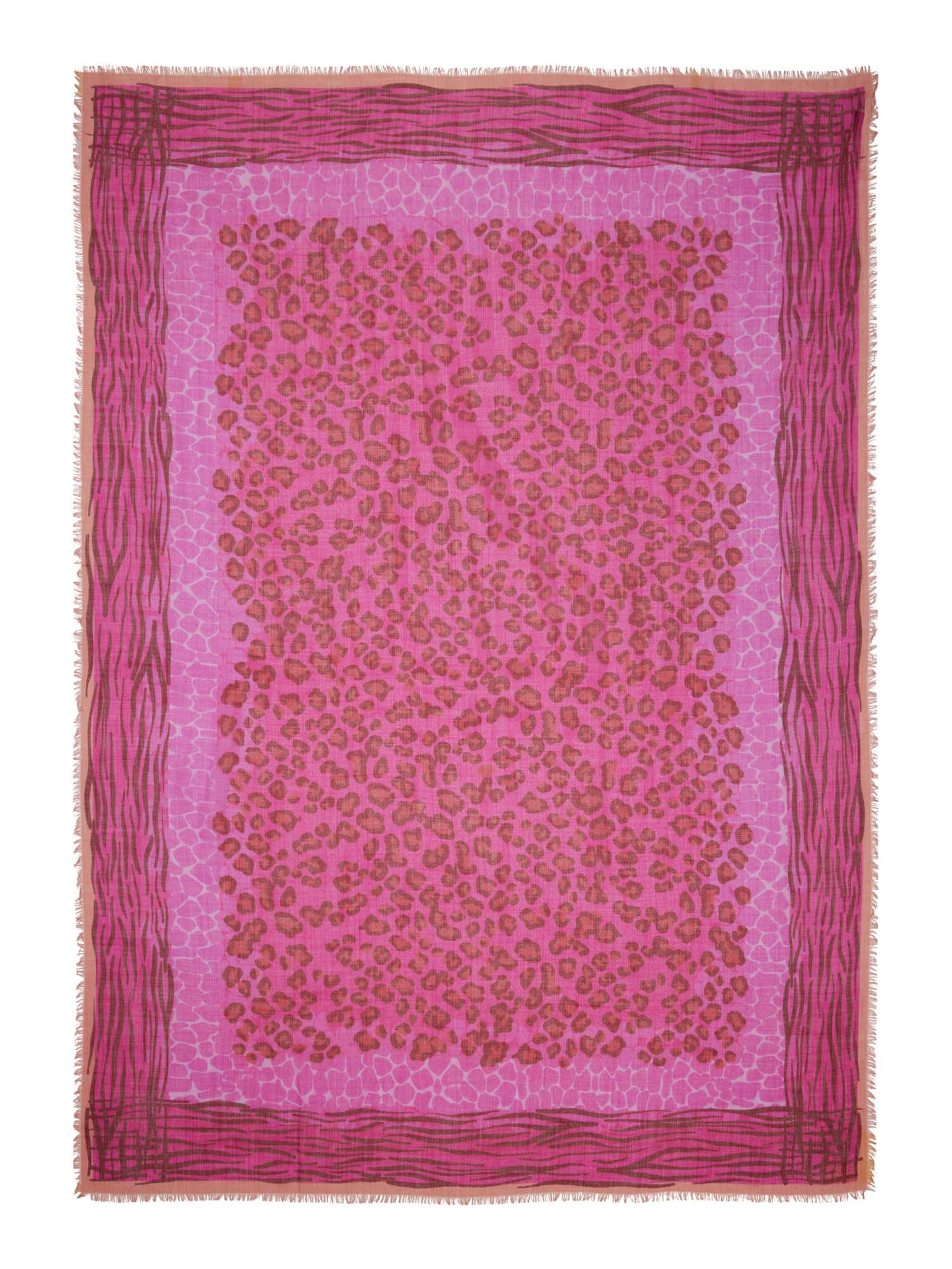 Wool-Silk Scarf Animal Print