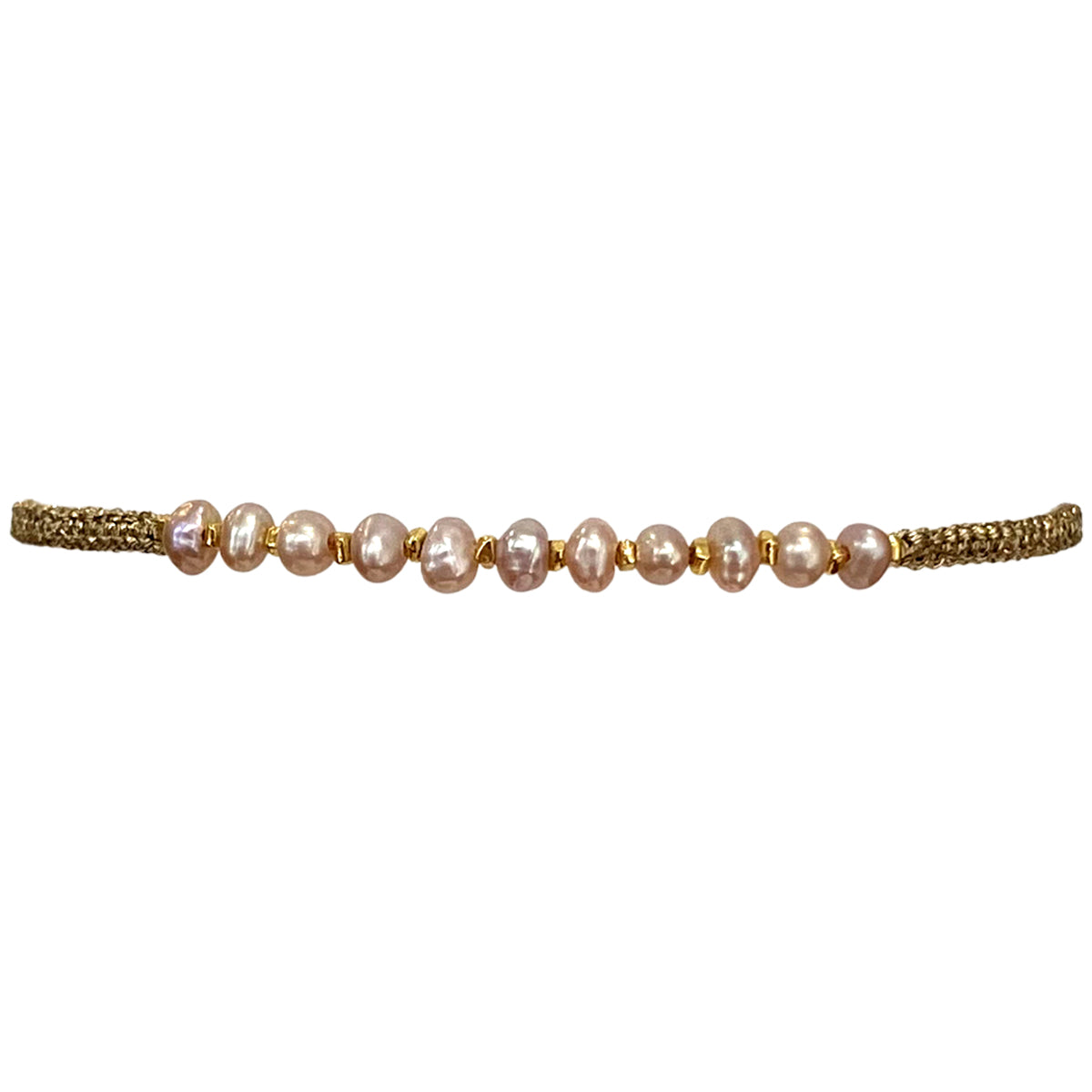 Gypsy Pink Pearls & Gold Women's Handmade Bracelet