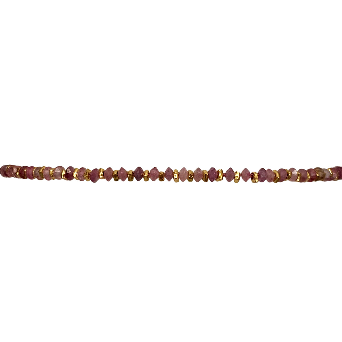 Handmade Violet Women's Bracelet Featuring Gold and Tourmaline Stones