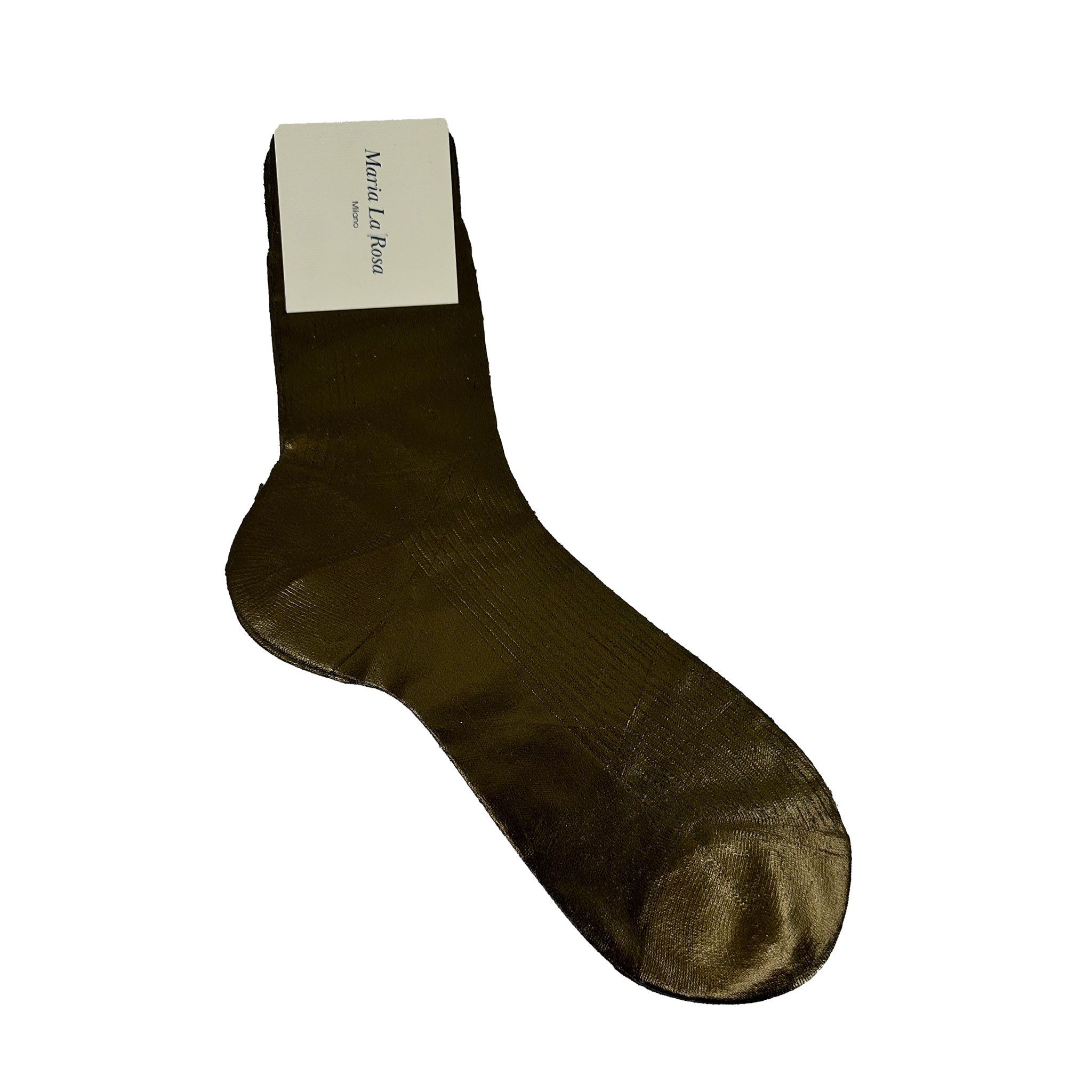 One Ribbed Laminated Sock - Bosco