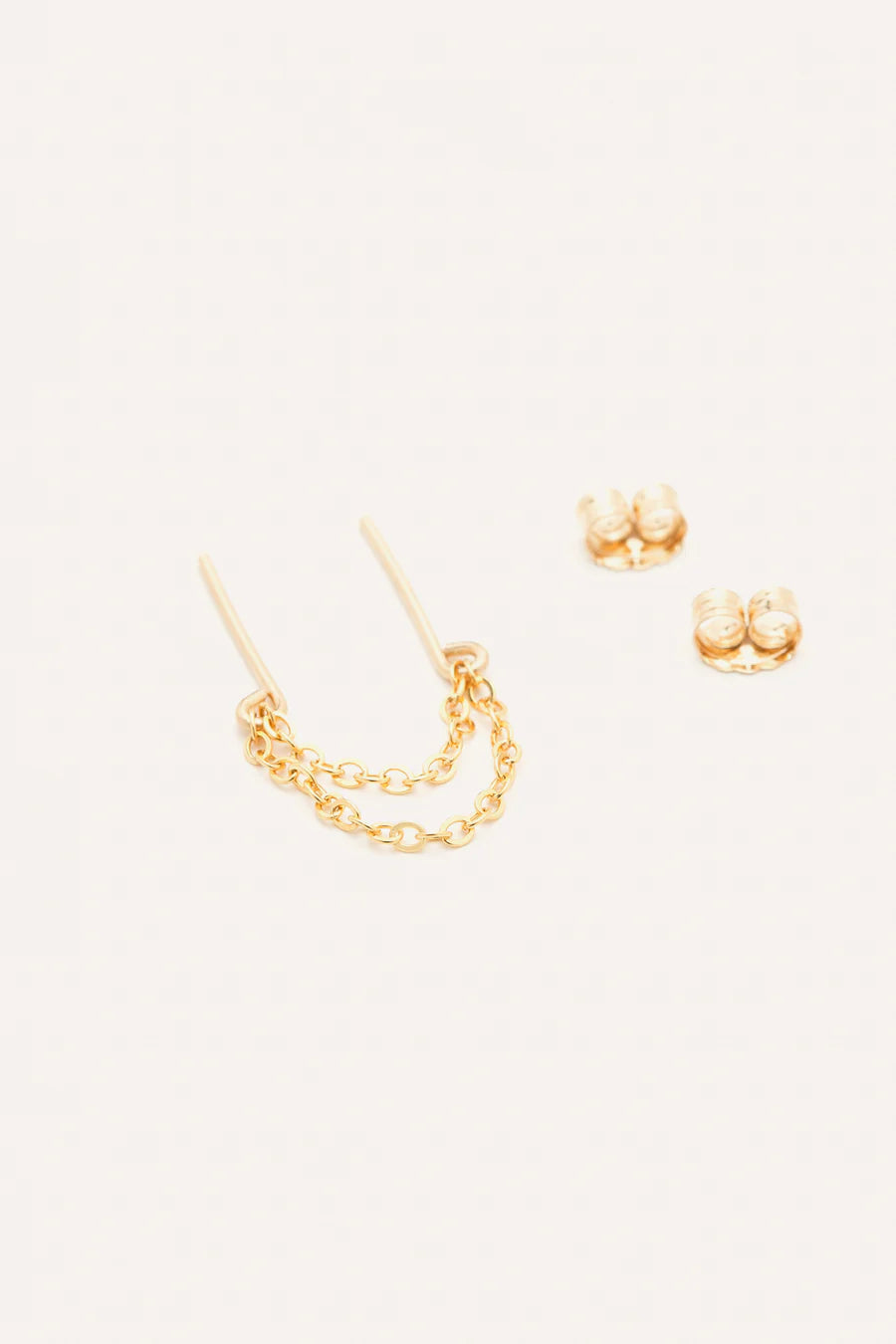 Earring twin chain - Gold