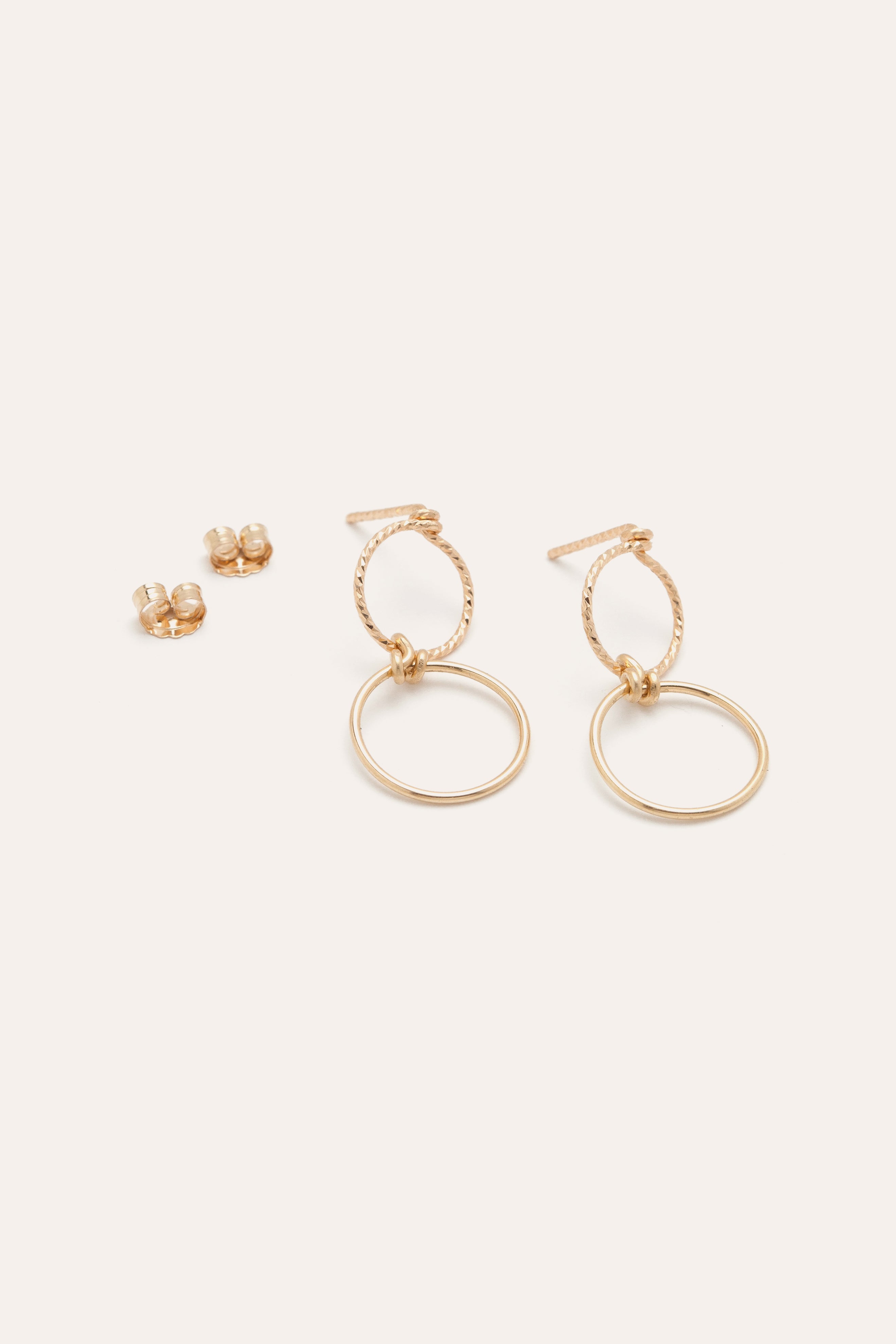 Earrings Double Ring - Gold