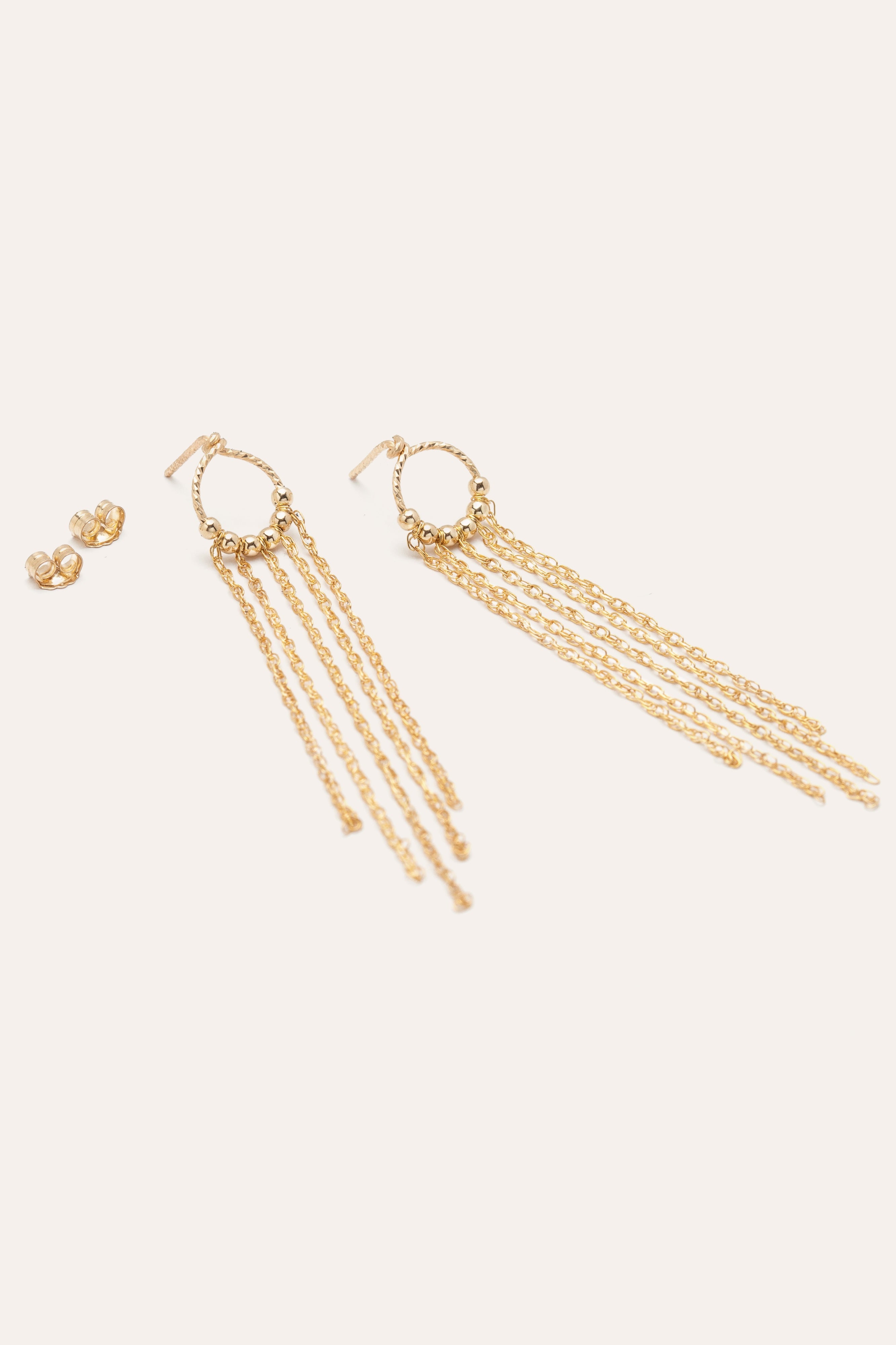 Earrings Frange Chains - Gold
