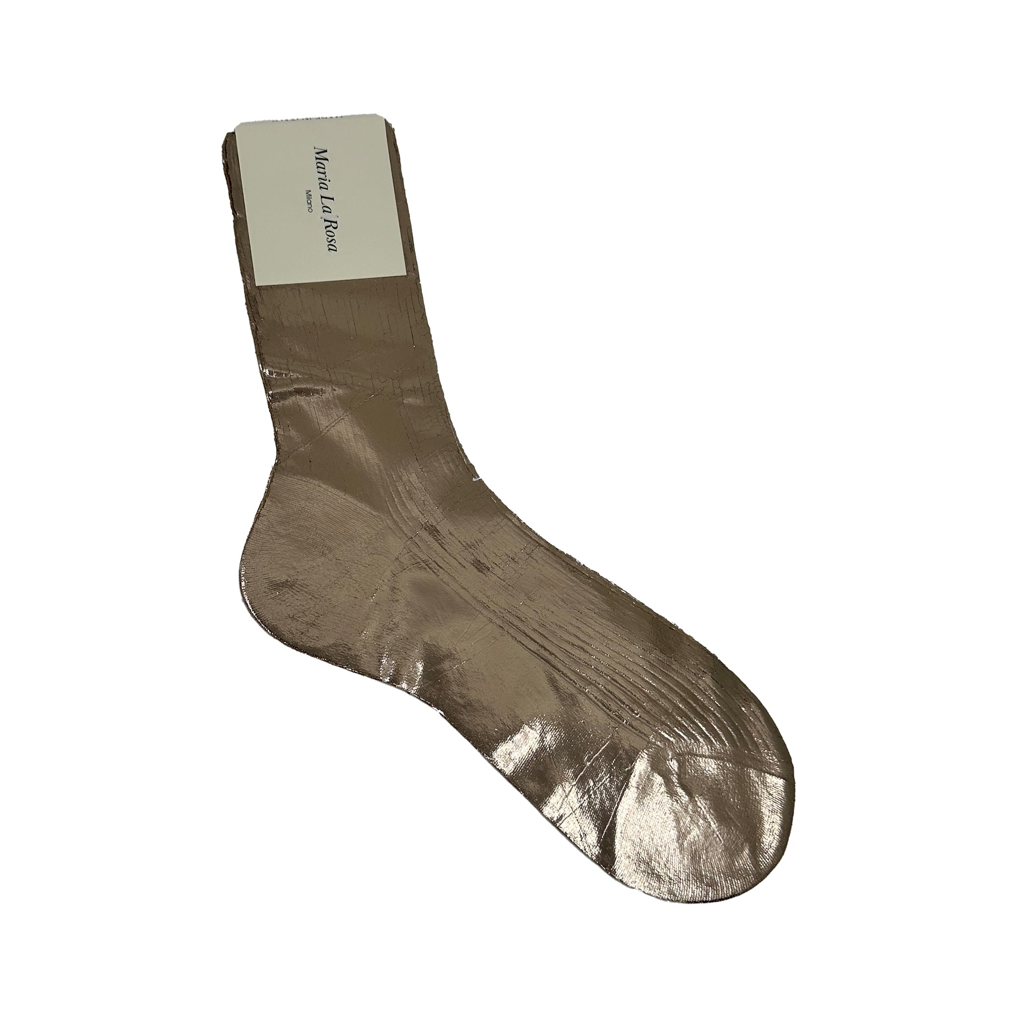 One Ribbed Laminated Sock - Bruciato