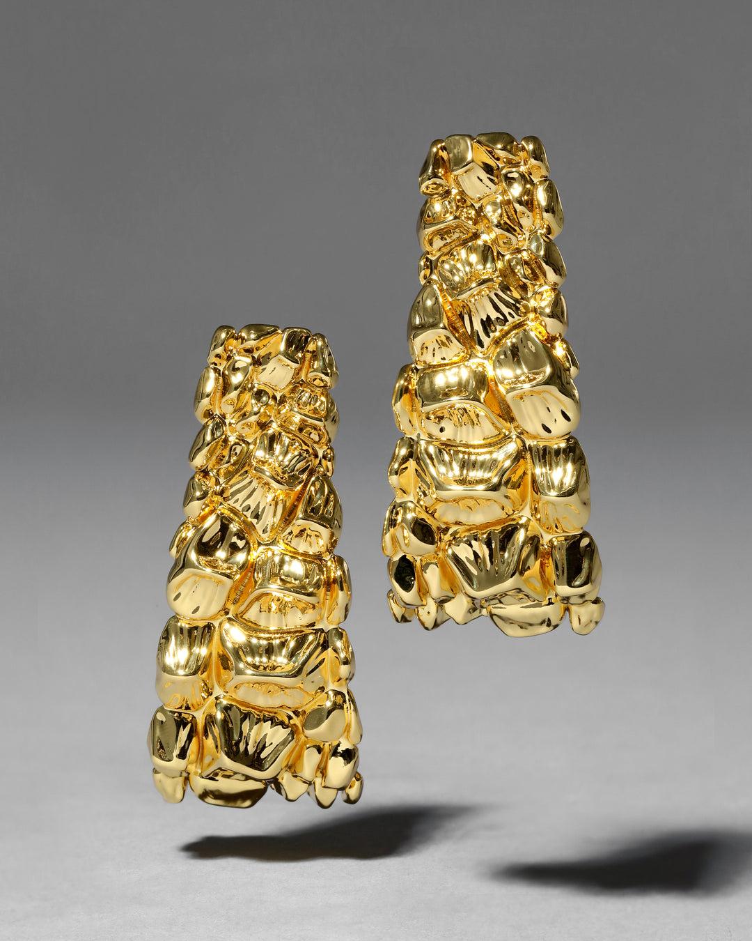 Brut Gold Croco Hoop Earring