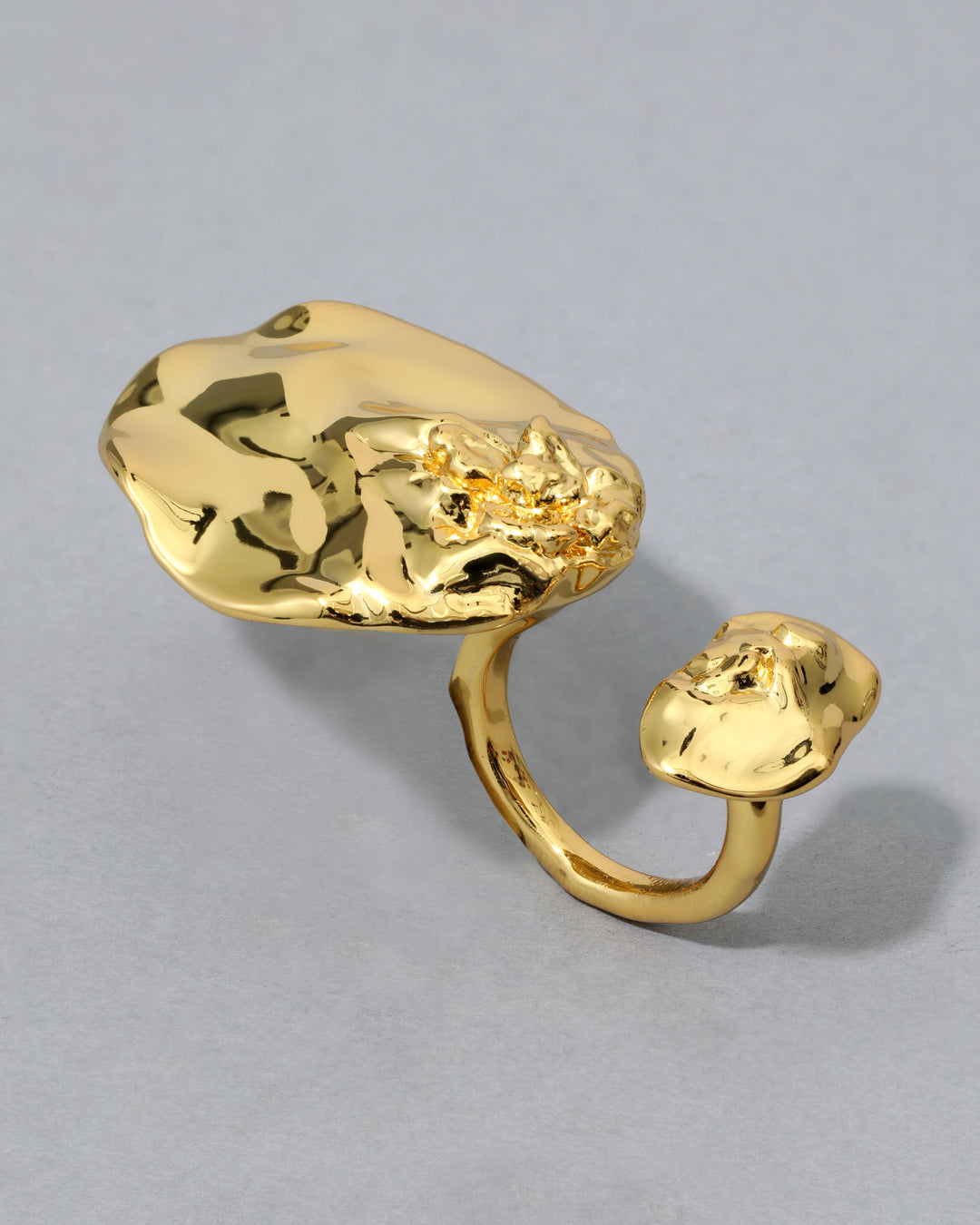 Brut Gold Double Disc Ring