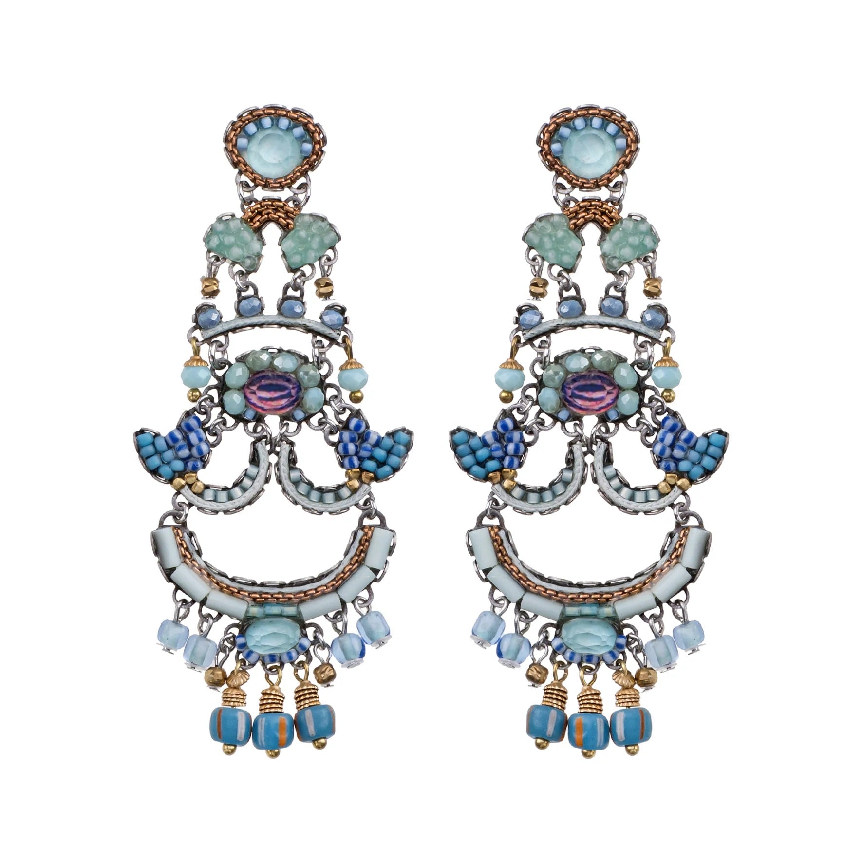 Big Glamorous Earrings Blue Bird Set, Robin