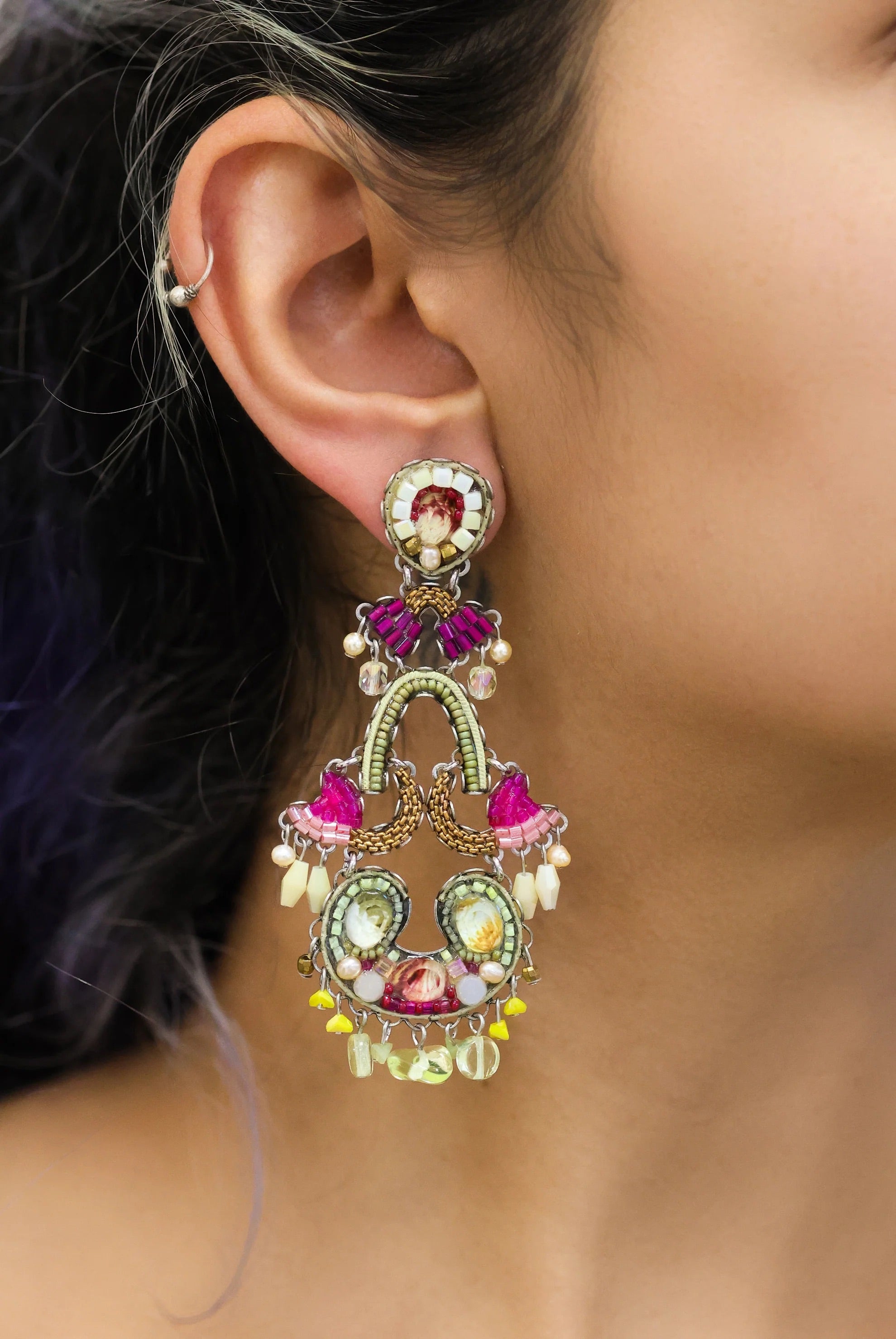 Bold Earrings Lemonade Set, Citron