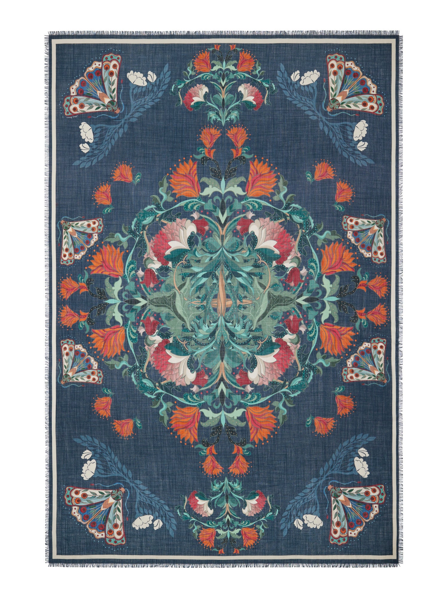 100% Wool Stole Moth Print