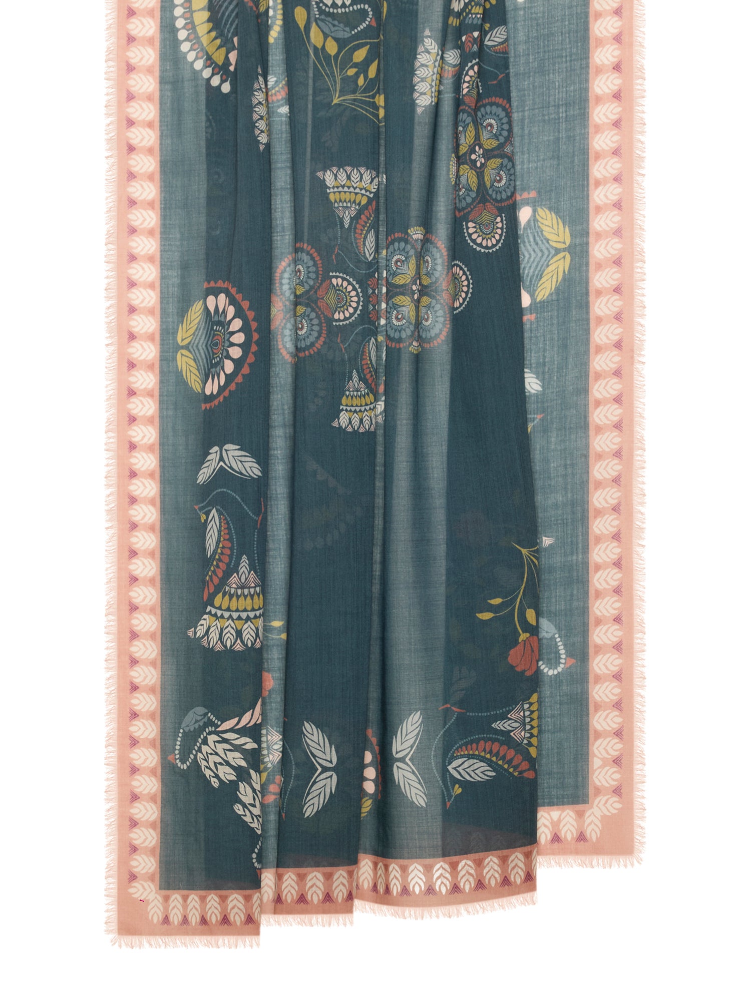 100% Wool Stole Embroidery Print