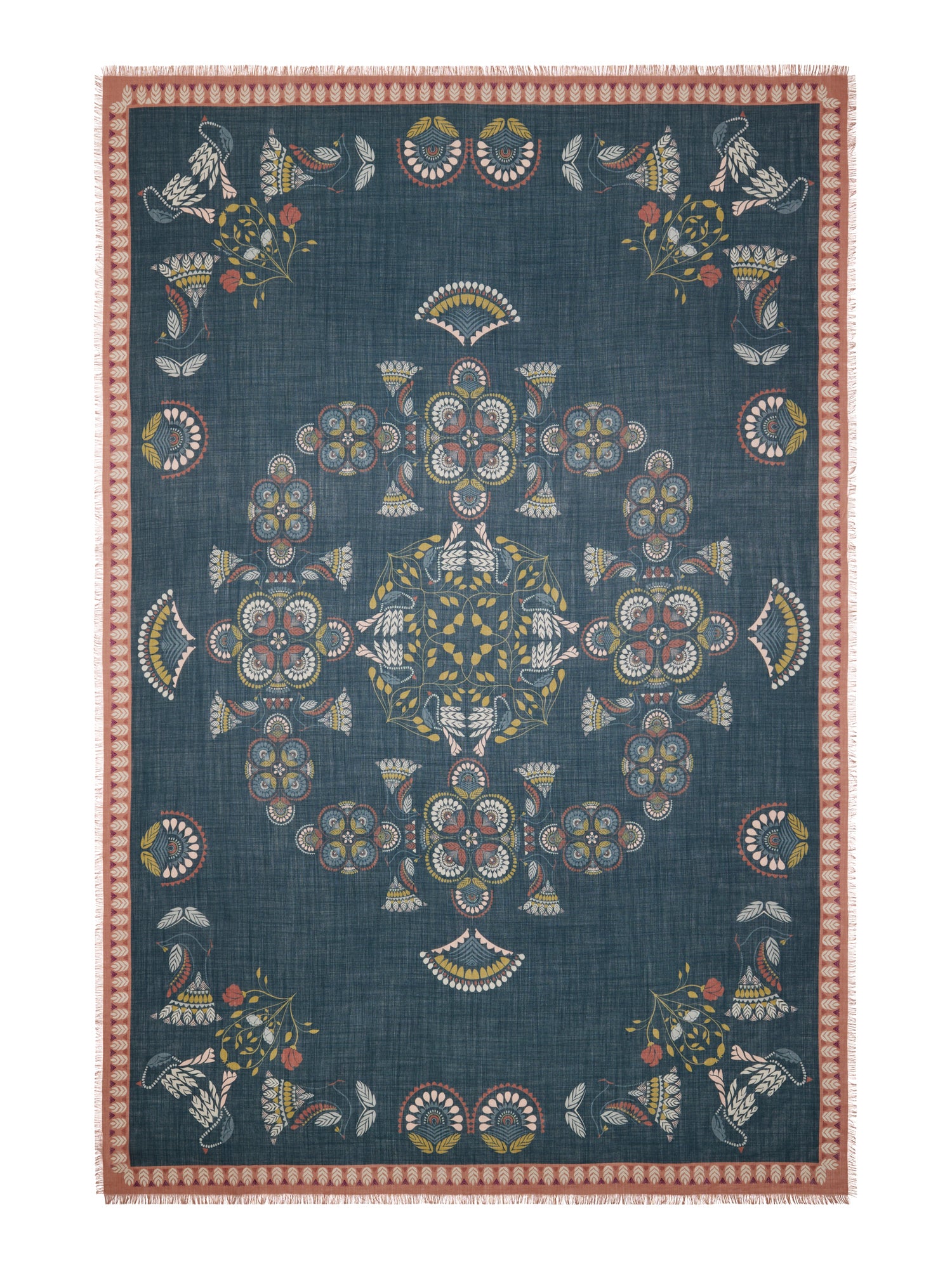 100% Wool Stole Embroidery Print