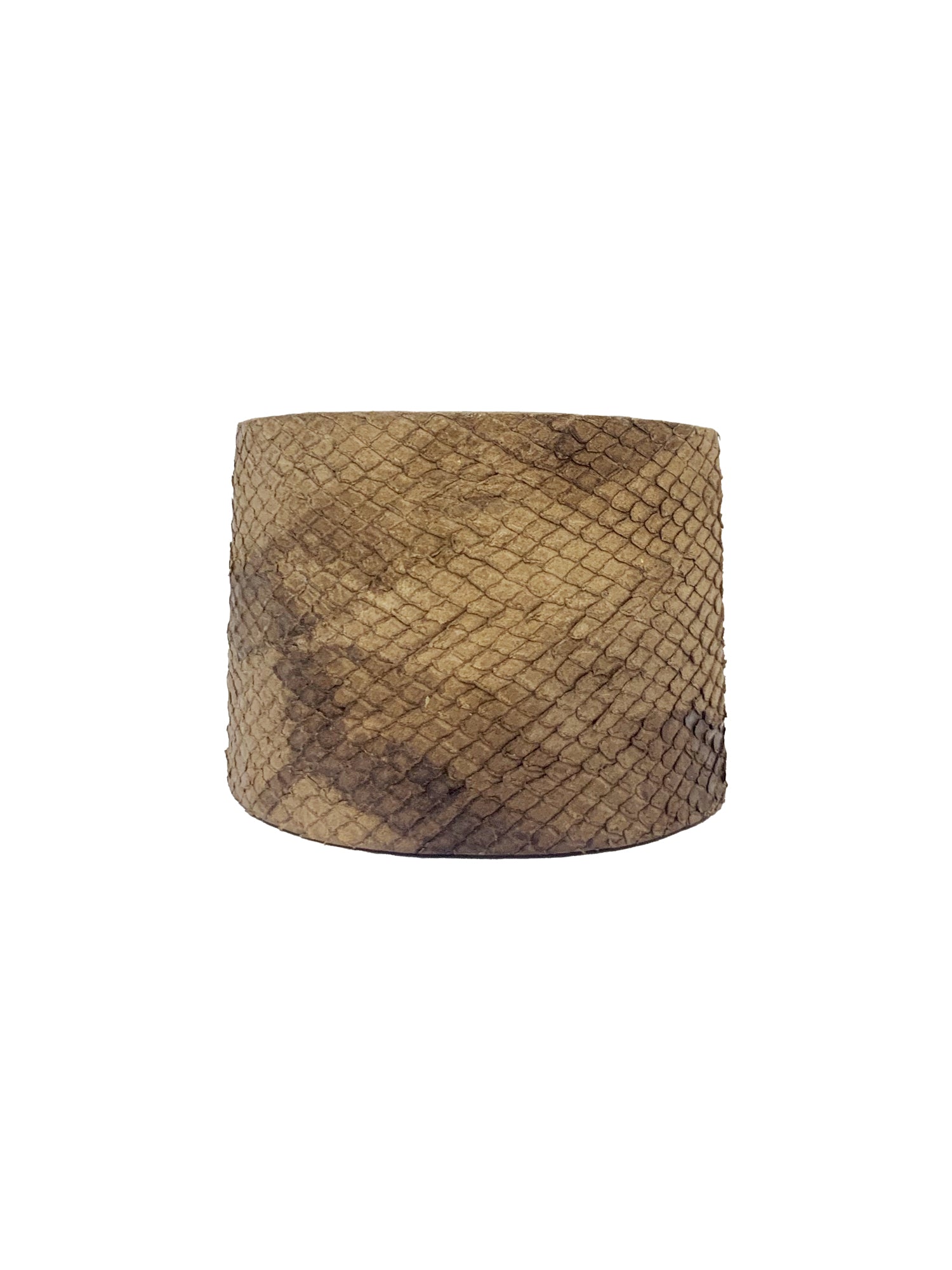 Leather & Wood Wide Cuff Bracelet - Brown