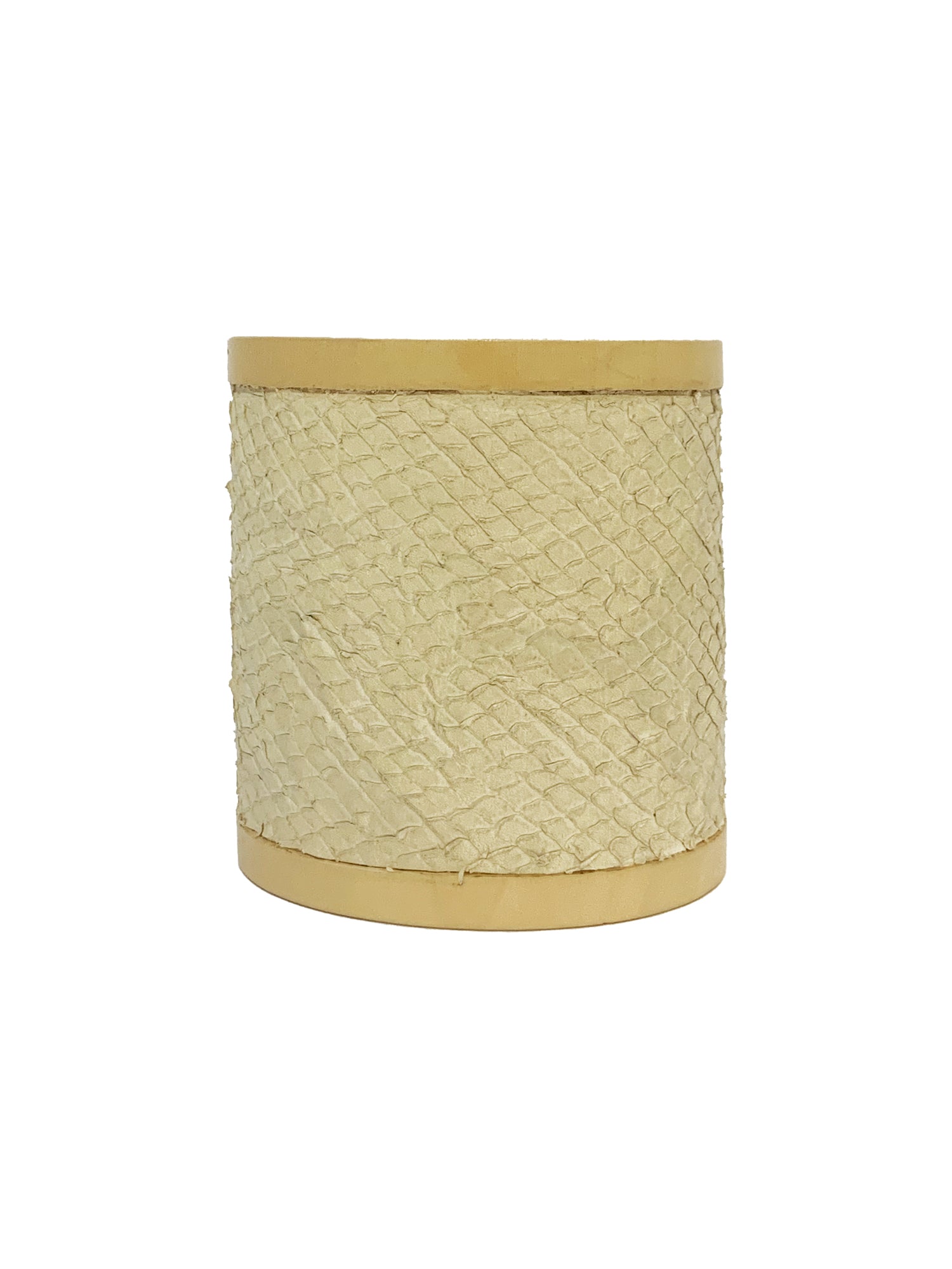 Leather & White Wood Cuff Bracelet - Off-White