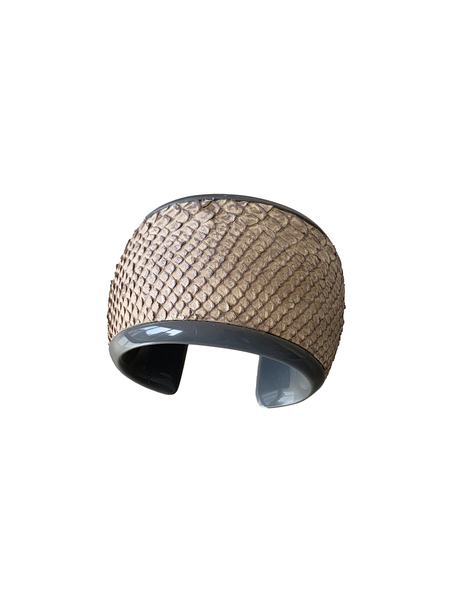 Resin Cuff Bracelet - Grey / Taupe