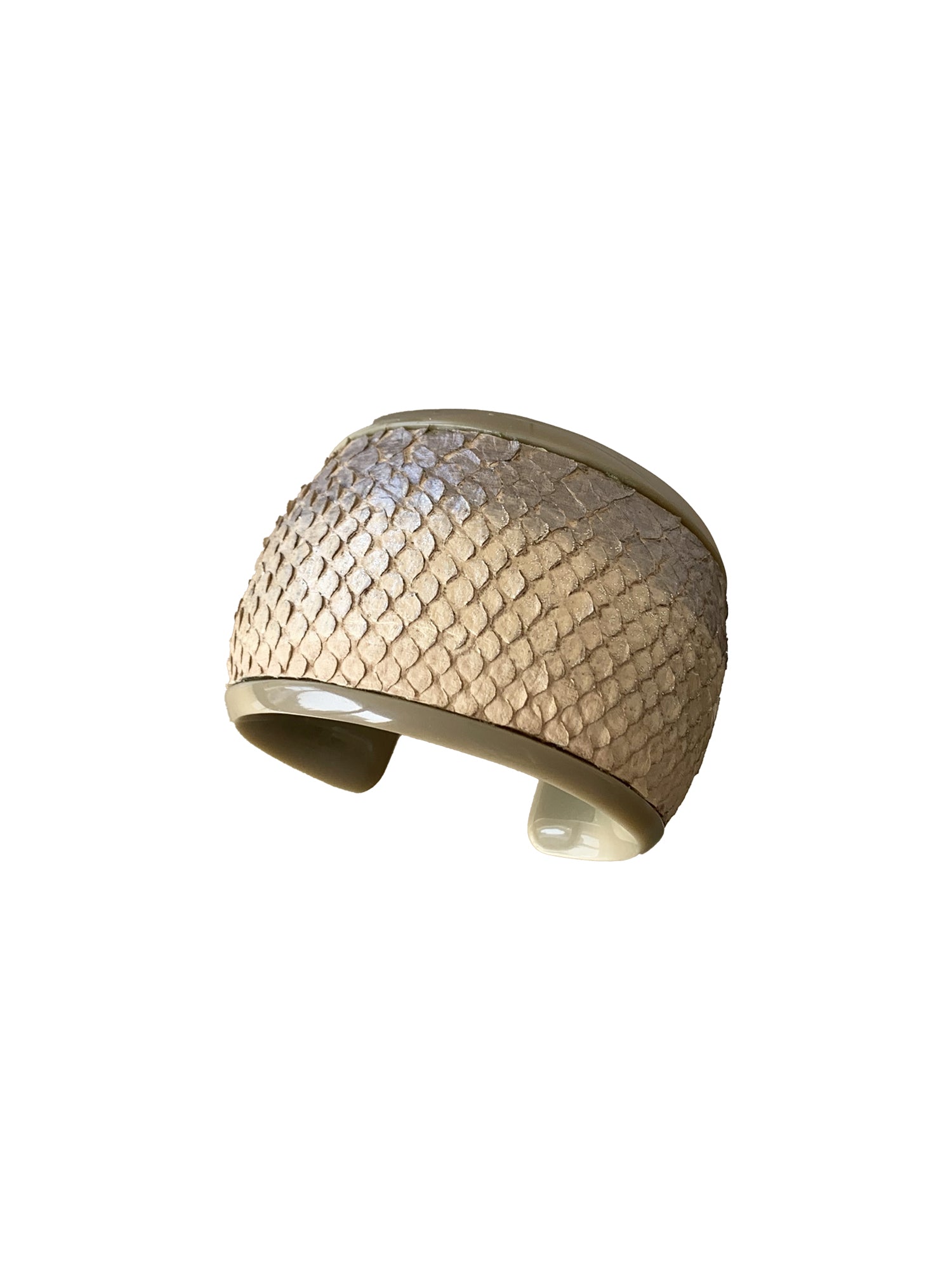 Resin Cuff Bracelet - Khaki / Gold