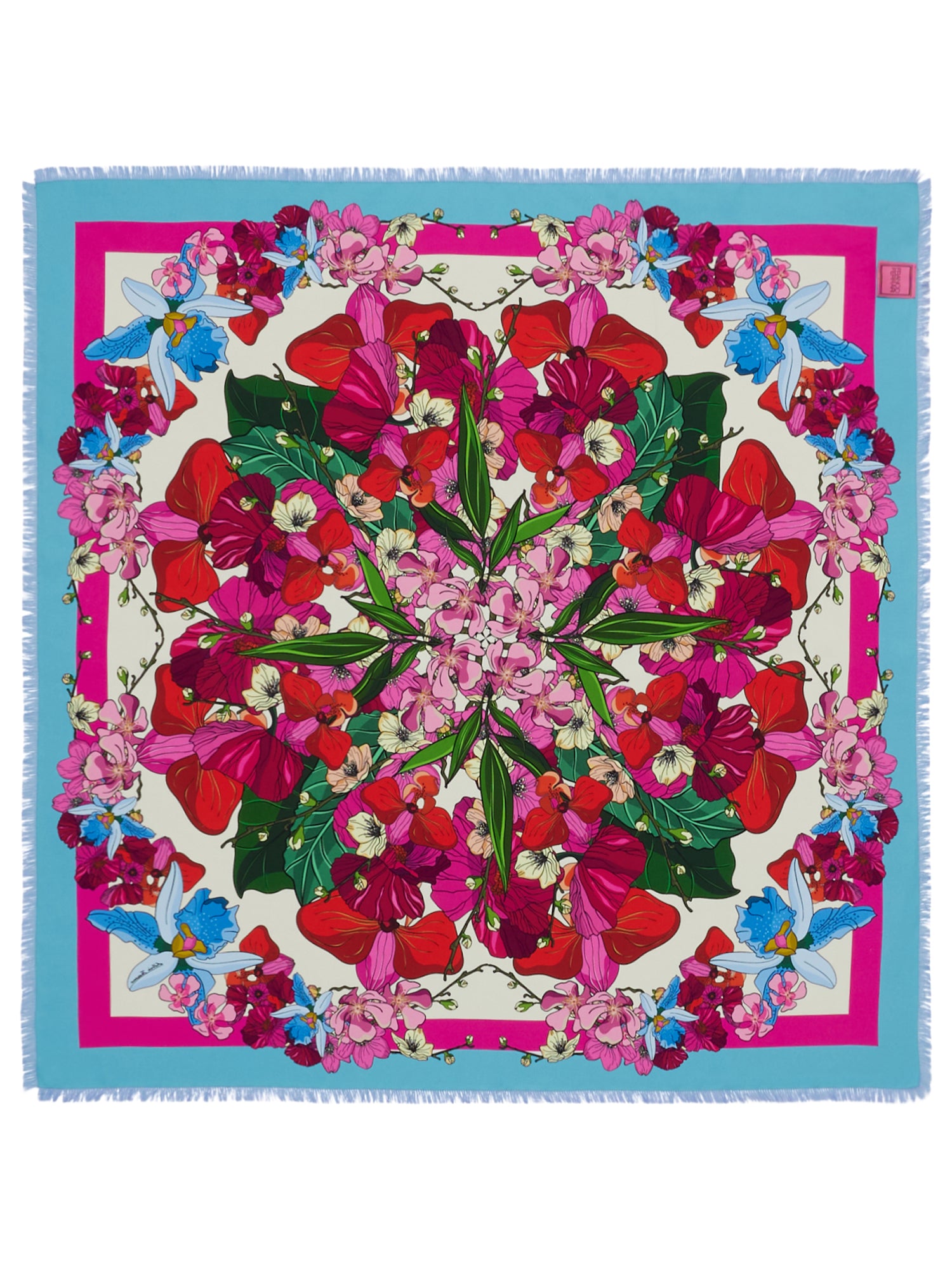 Double Print Silk Scarf