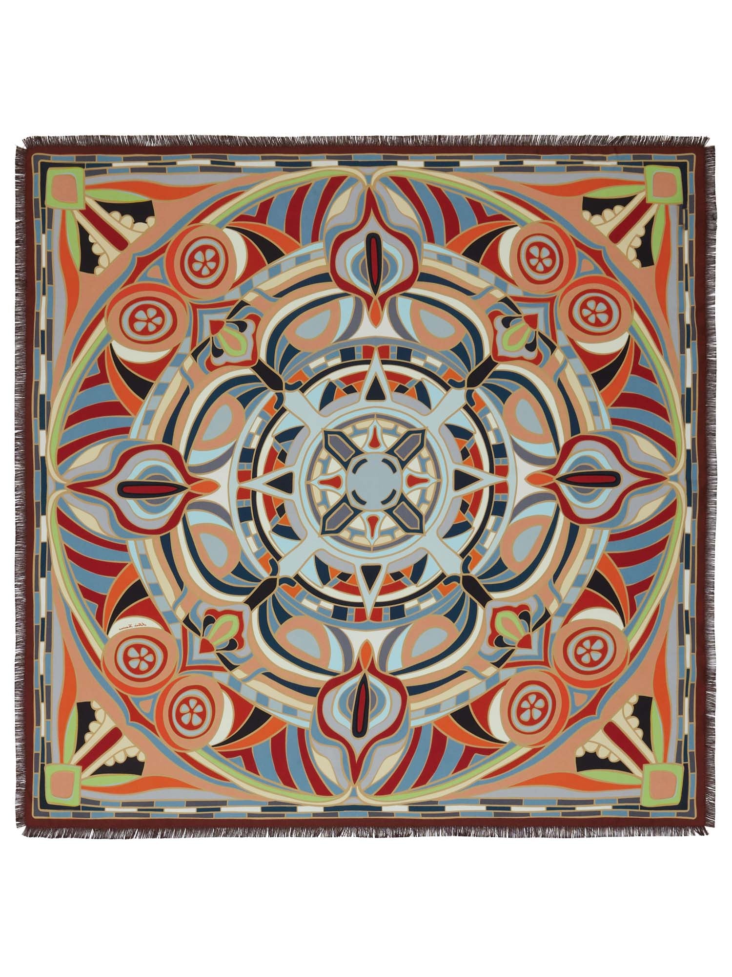 Double Printed Silk Scarf Kaleidoscopic