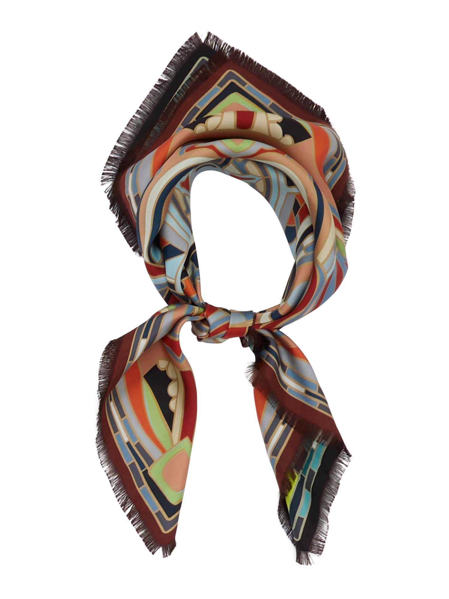 Double Printed Silk Scarf Kaleidoscopic