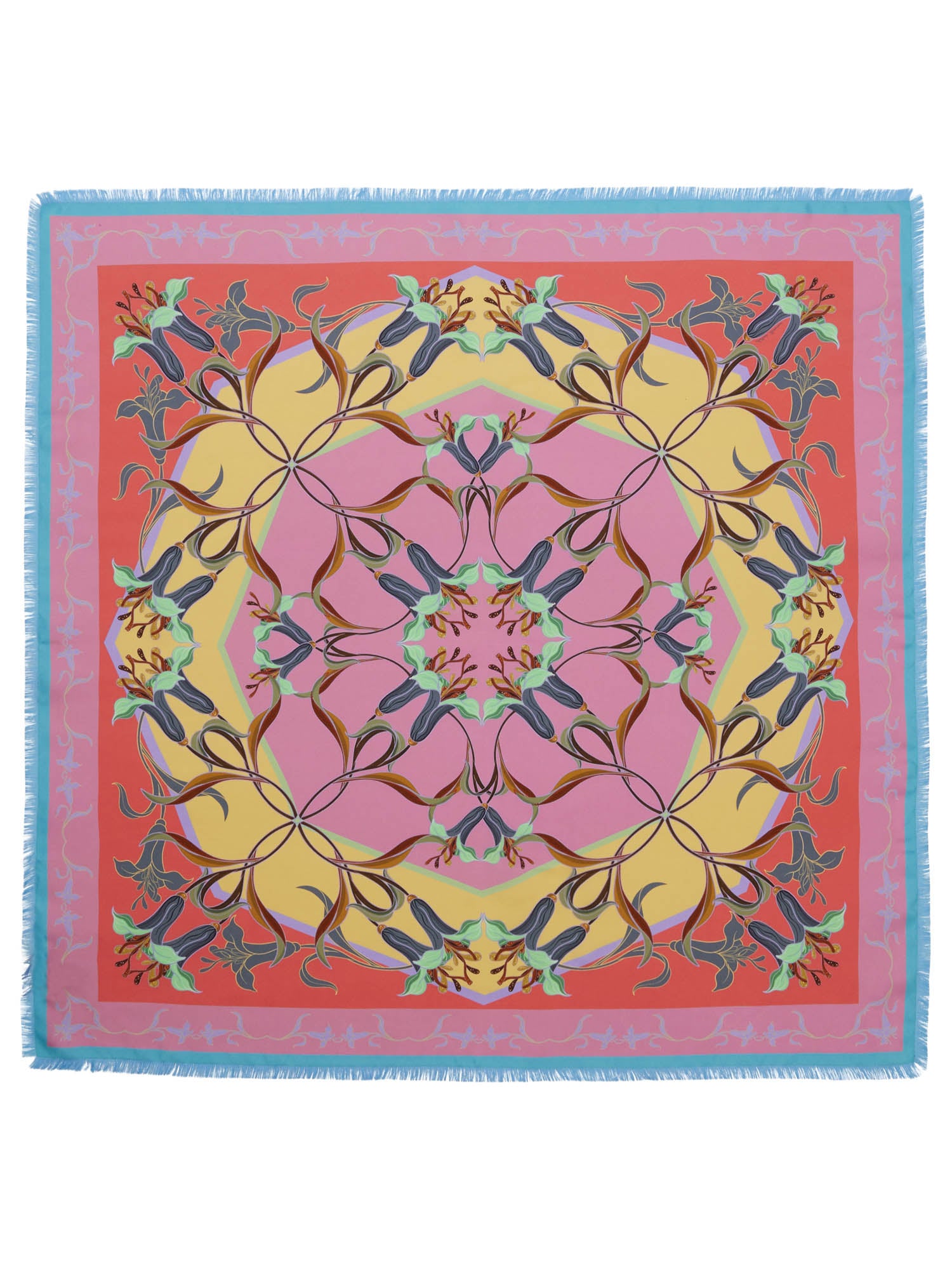 Double Printed Silk Scarf Symmetric