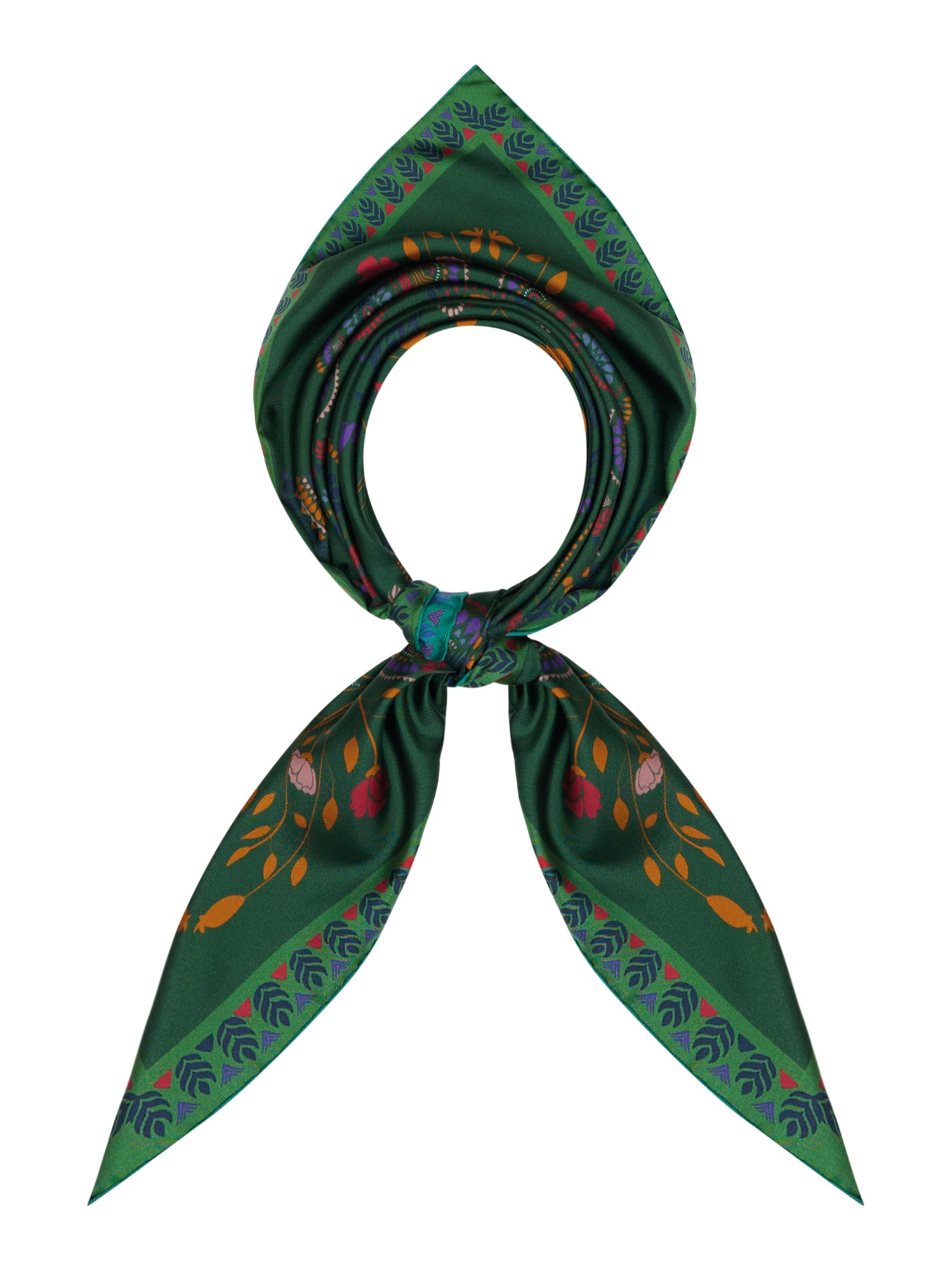 Reversible Silk 90x90  Square Scarf Embroidery Print