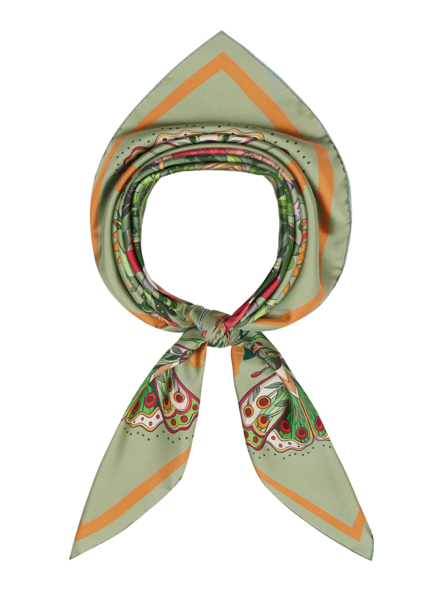 Reversible Silk 90x90  Square Scarf Moth print