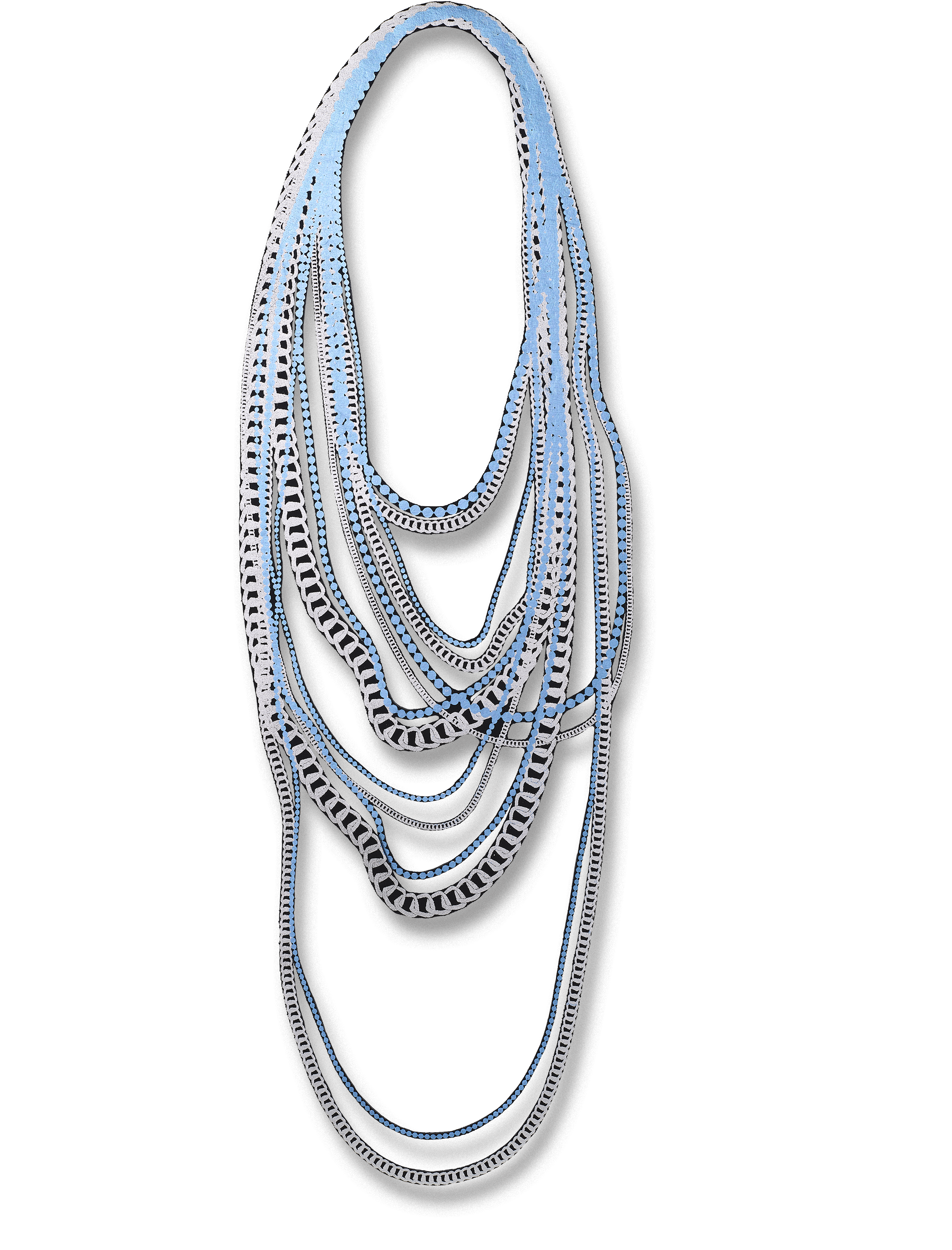 Chains & pearls - Silver, Light blue