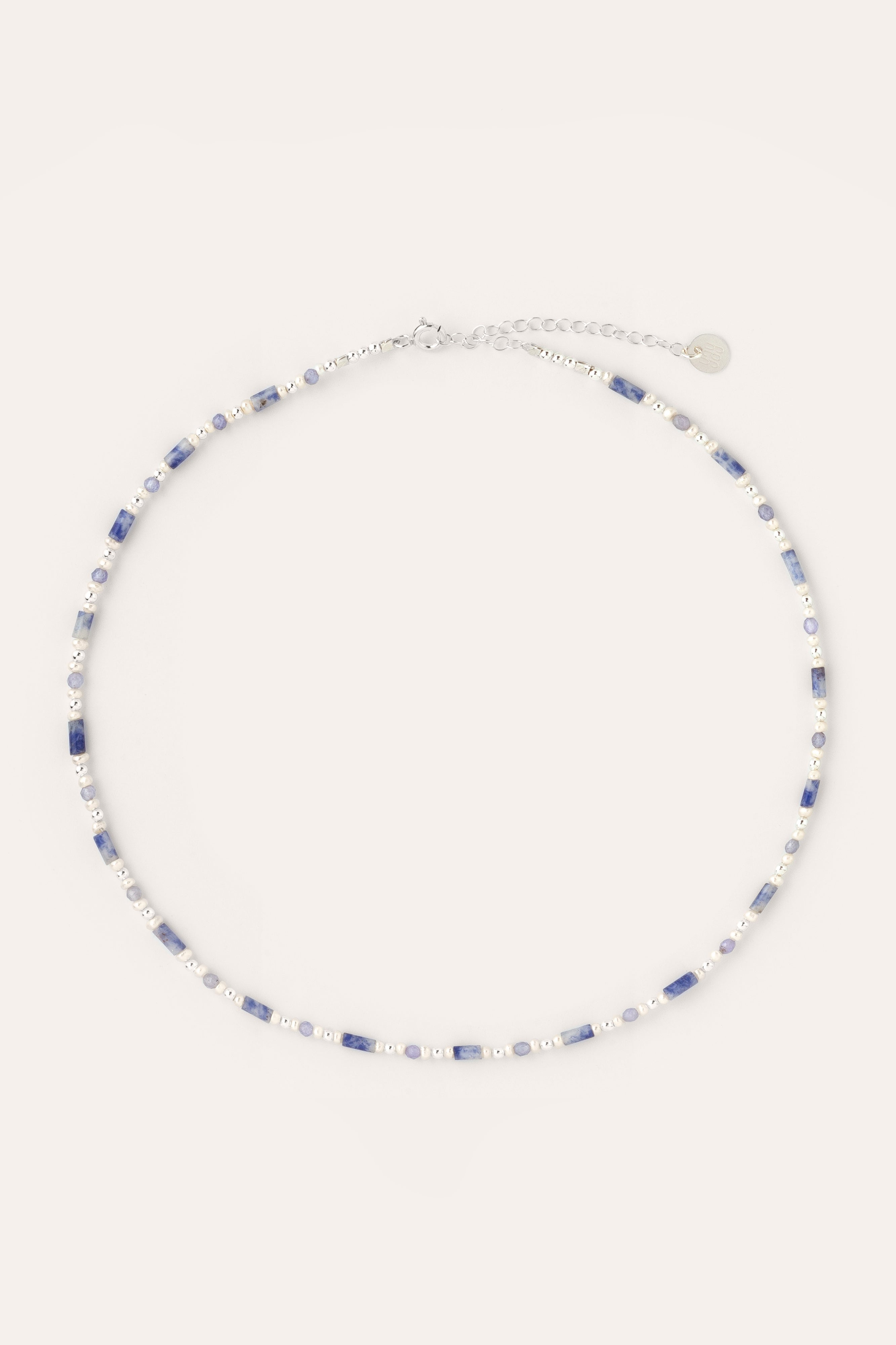 Necklace & Bracelet Lame - Silver & Blue